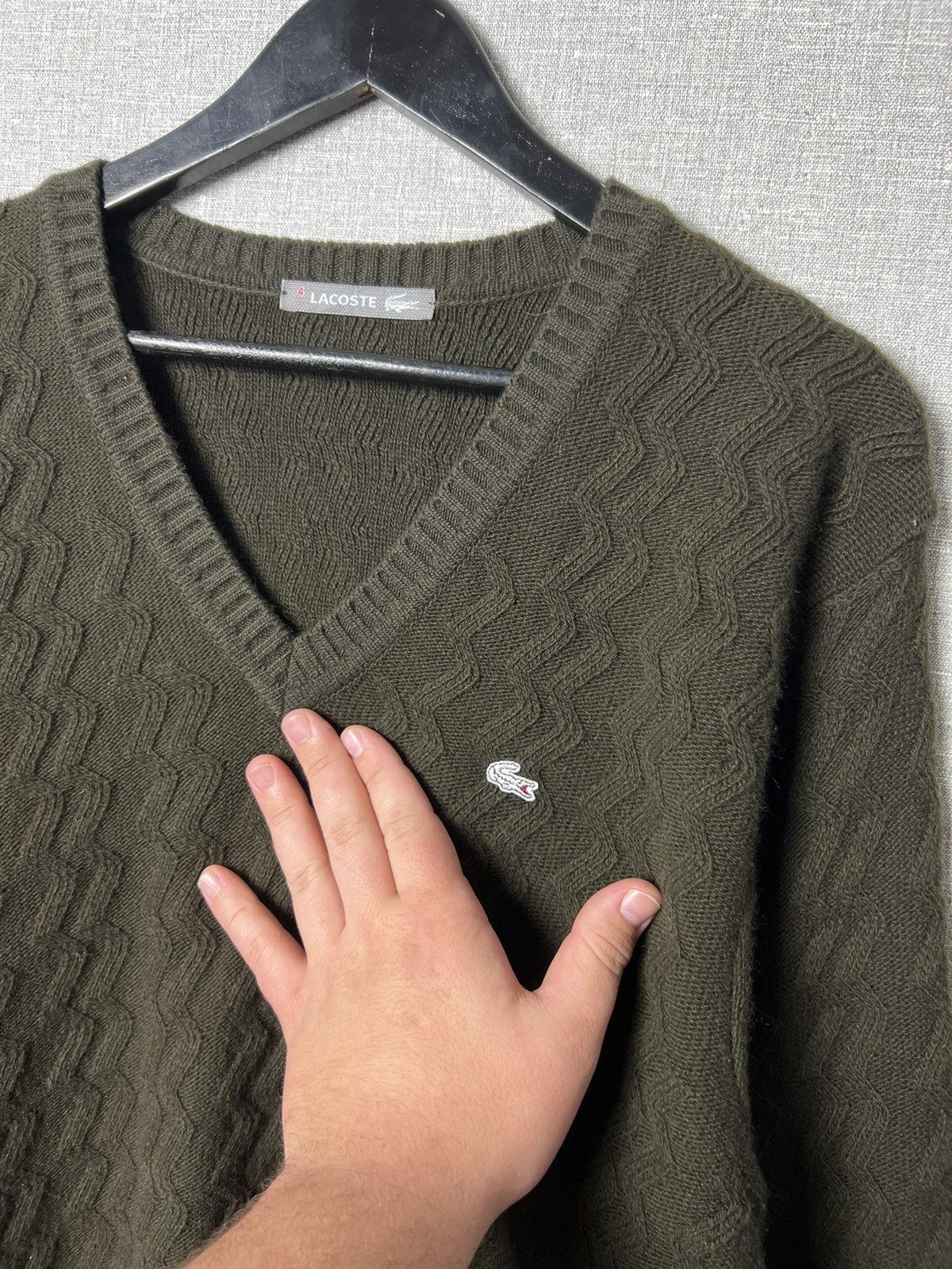 Lacoste Lacoste White Crocodile Logo Wool & Cashmere Knitted Sweater Size US M / EU 48-50 / 2 - 3 Thumbnail