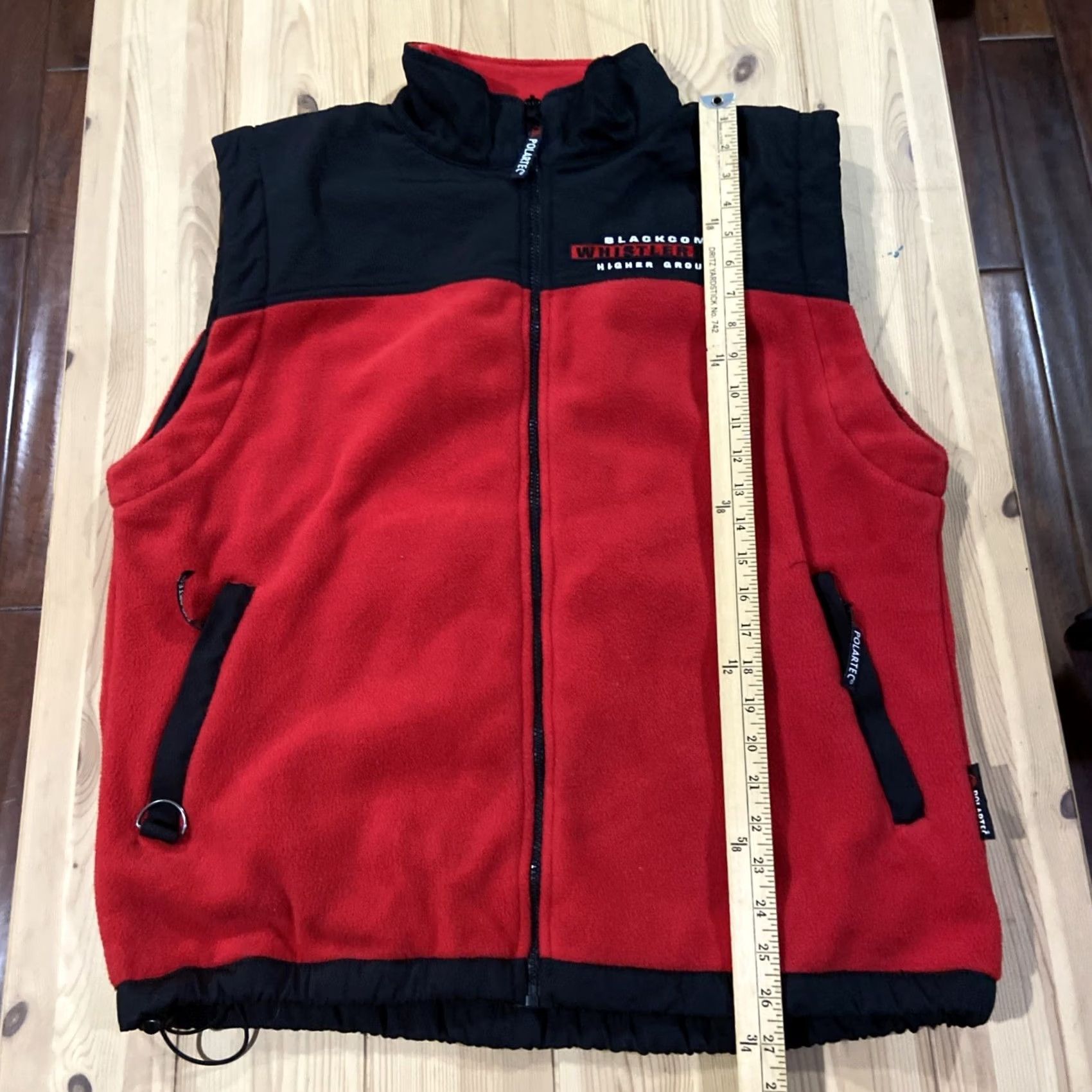 Whistles VINTAGE Whistler Vest Fleece Zipper Red 90s Outdoor Ski Women L Cinched Pockets Embroidered Canada Made in Canada Size L / US 10 / IT 46 - 5 Thumbnail