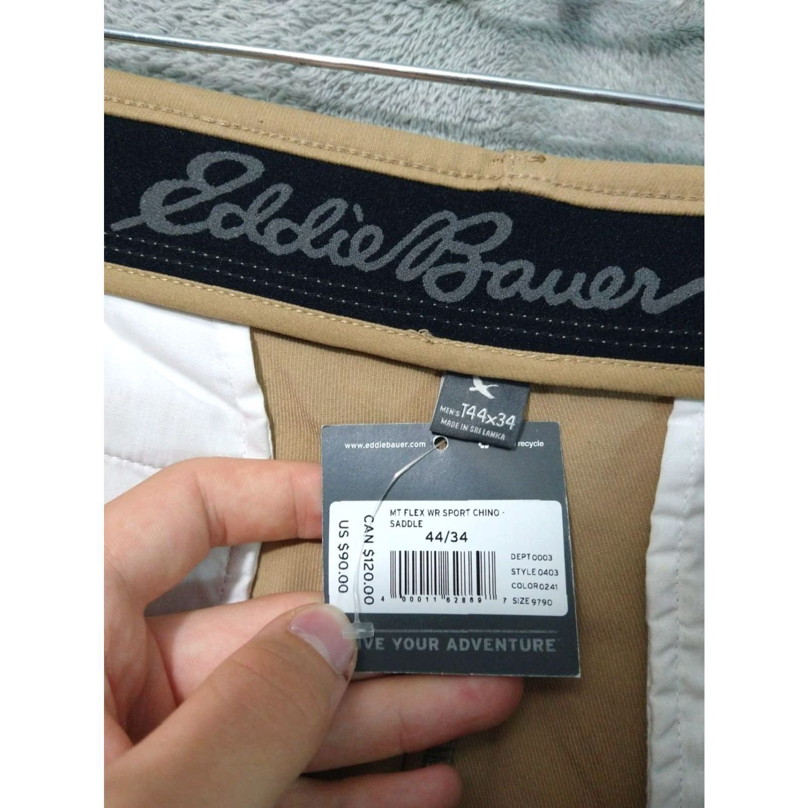 Eddie Bauer Eddie Bauer Pants Mens 44x34 Beige Chino Sport Flex Straight Leg Flat Front Size US 34 / EU 50 - 7 Thumbnail