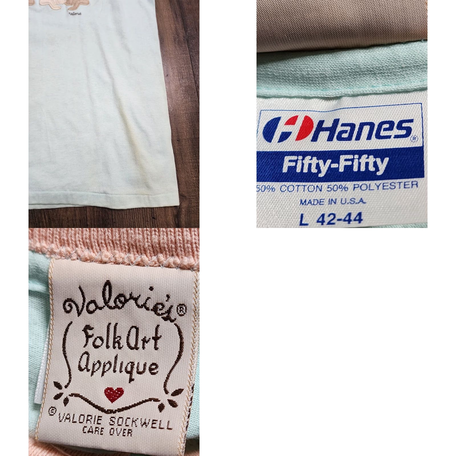 Vintage VINTAGE Valories Kitten Hearts T-Shirt Cottage Core 1990s Blue Adult Large Cotton Blend Mens Size L / US 10 / IT 46 - 8 Thumbnail