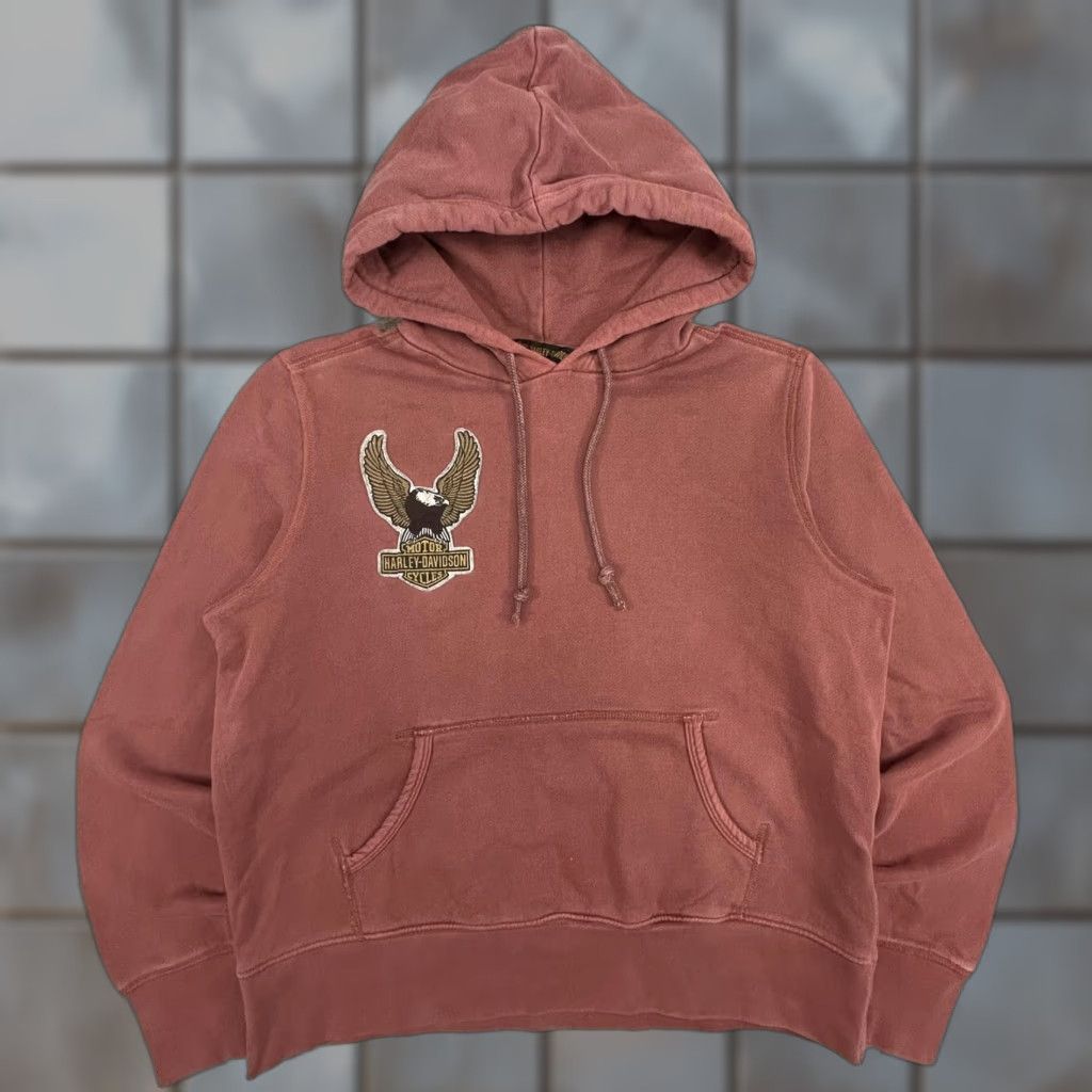 Harley Davidson Harley-Davidson Hoodie Womens M Red Eagle Logo PULLOVER Graphic Print Hooded Pockets 90s Biker Motorcycle Casual Size M / US 6-8 / IT 42-44 - 1 Thumbnail