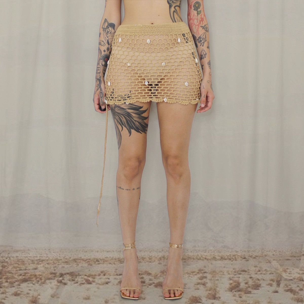 Vintage 🐚SHELL MINISKIRT🐚 Size 27" / US 4 / IT 40 - 1 Thumbnail