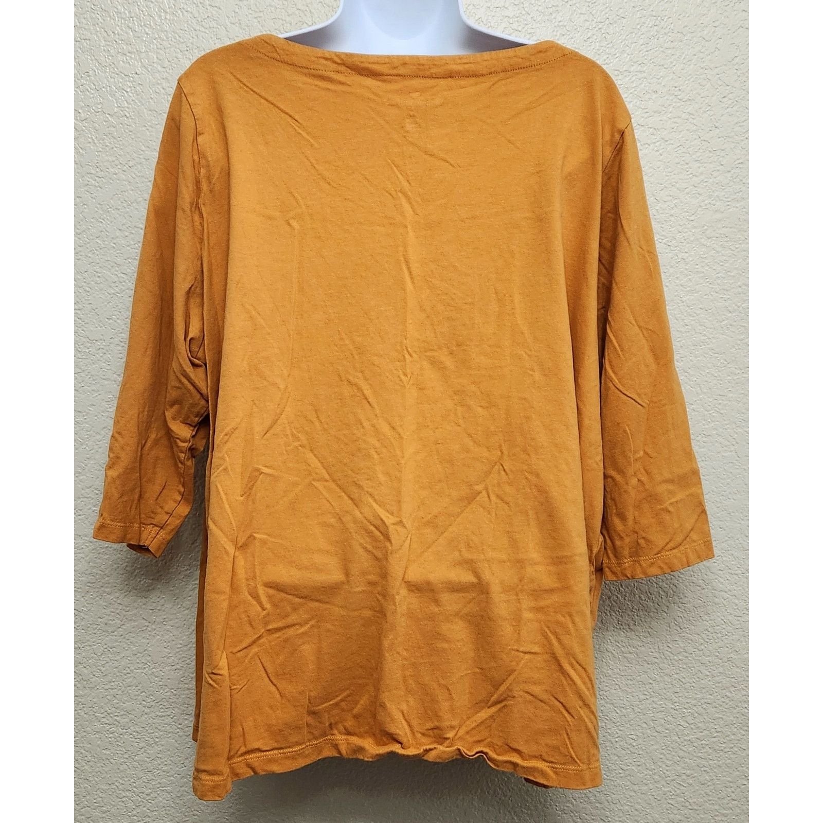 Other Woman Within Burnt Orange Boat Neck 3/4 Sleeve Top 1X Plus Size XXL / US 16-18 / IT 52-54 - 3 Thumbnail