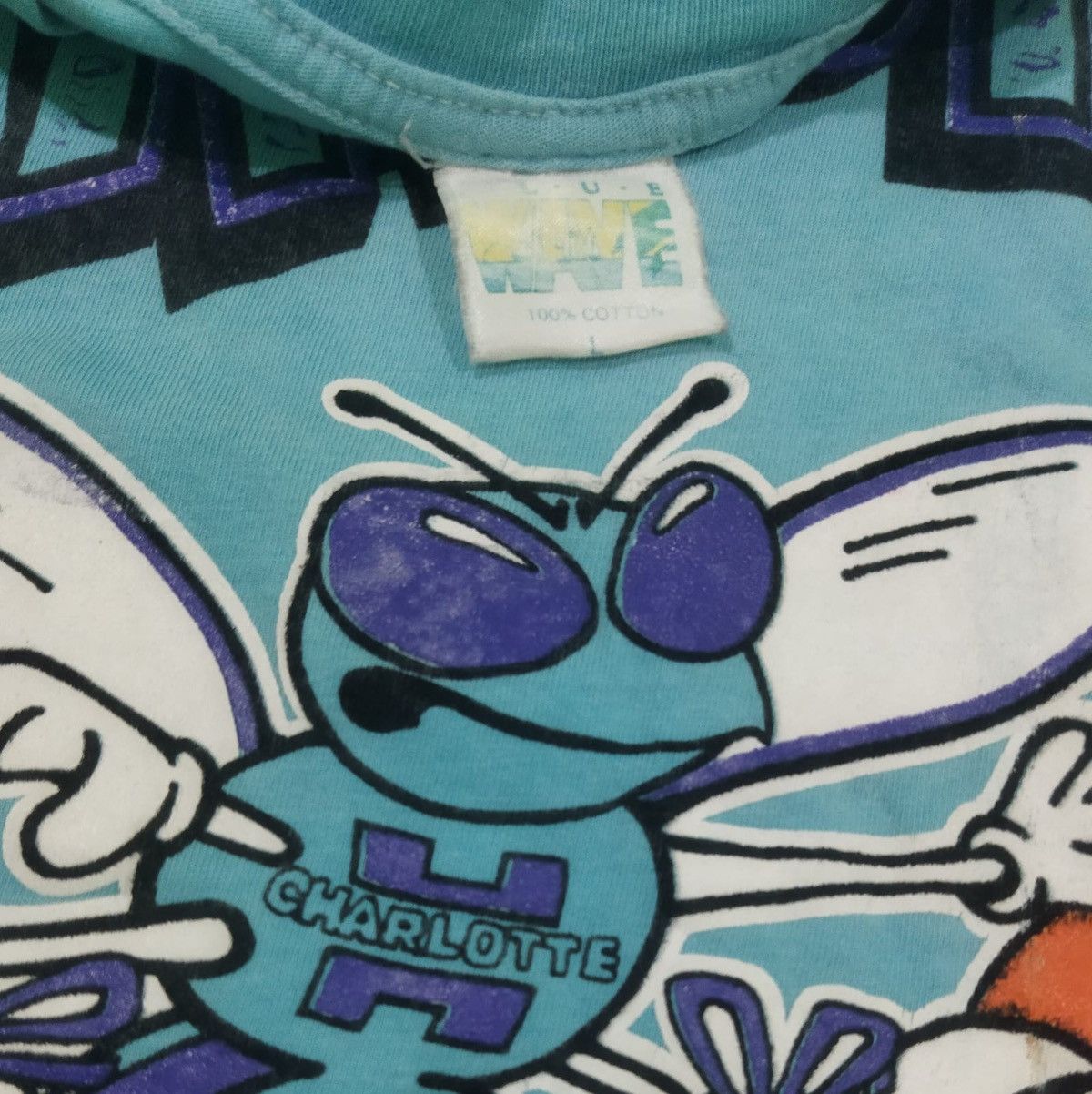 NBA Vintage 90s Charlotte Hornets Big Prints Shirt Size US L / EU 52-54 / 3 - 3 Thumbnail