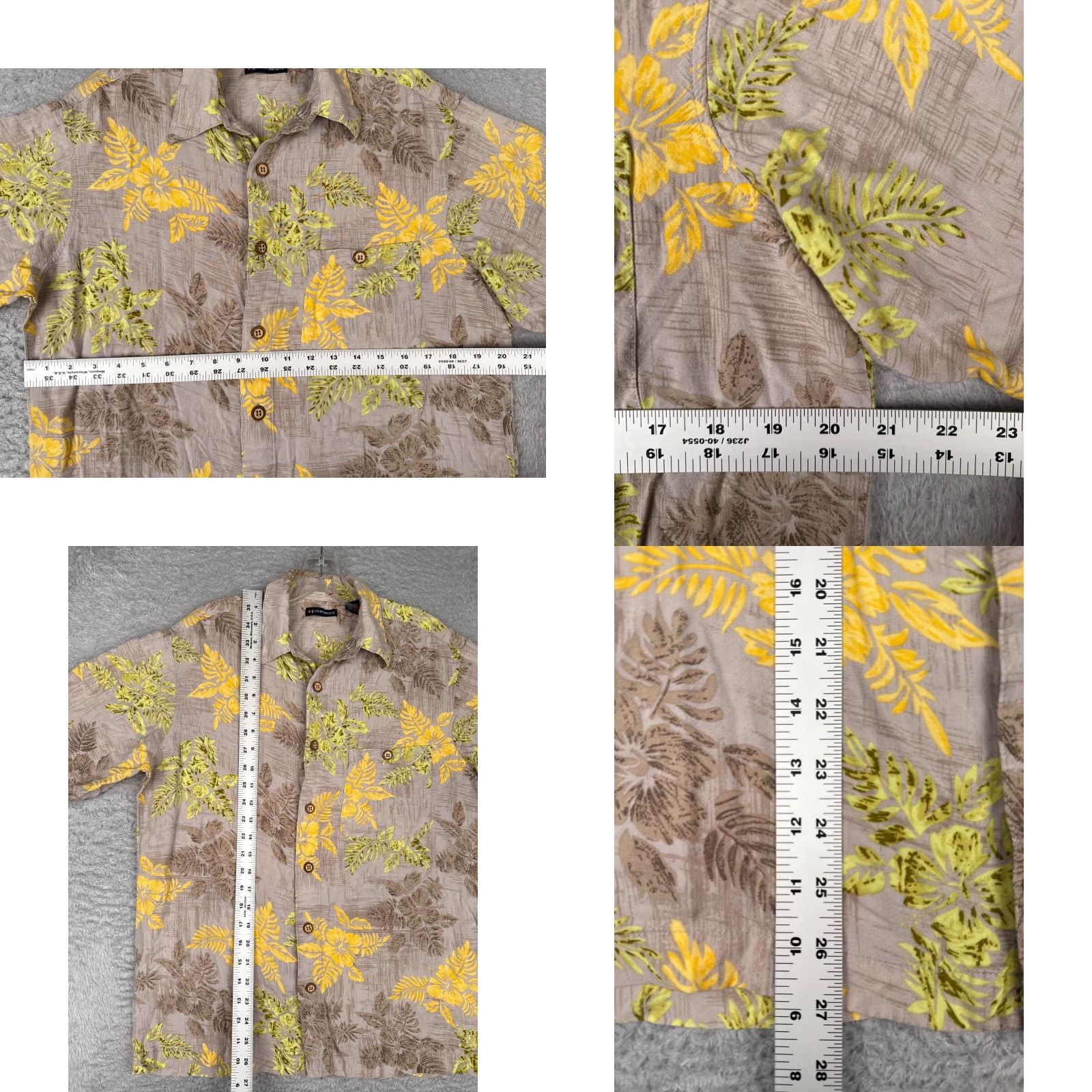 Vintage VINTAGE Knightsbridge Shirt Adult Large Gray Yellow Floral 100% Rayon Hawaiian Pocket Size US L / EU 52-54 / 3 - 8 Thumbnail