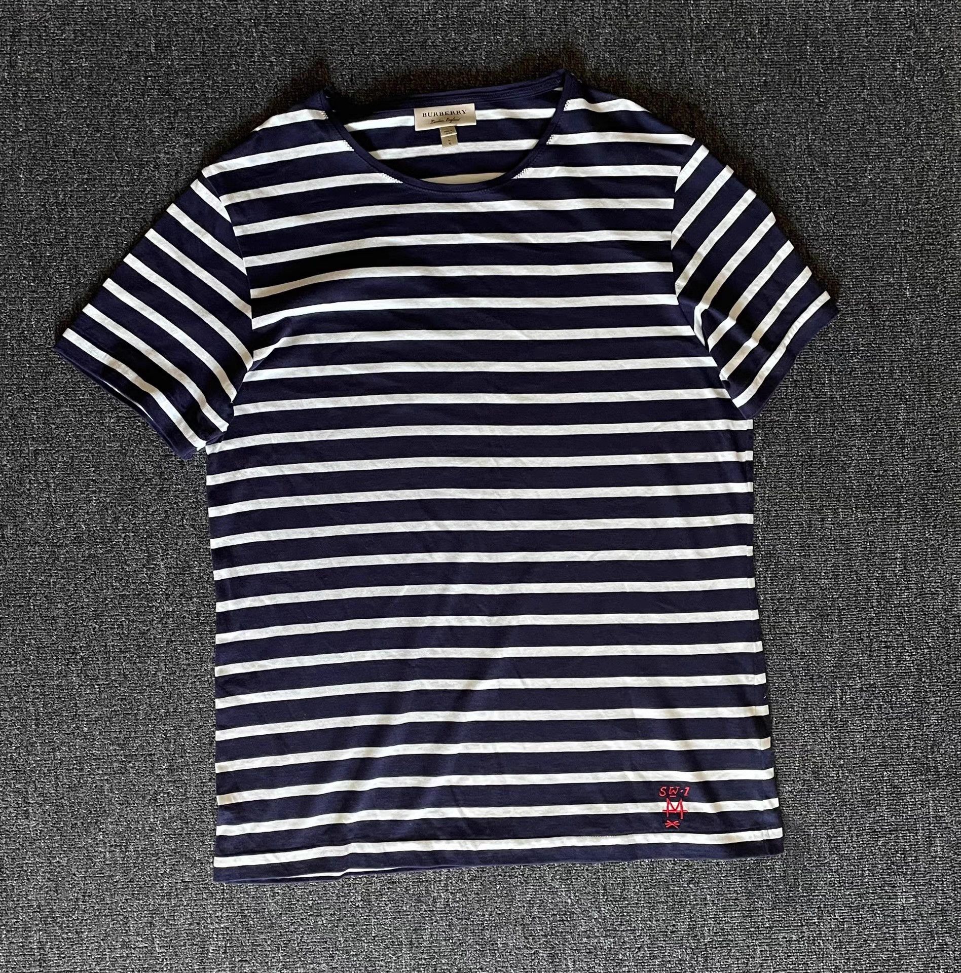Burberry Burberry white and blue striped short-sleeve T-shirt Q4 Size US L / EU 52-54 / 3 - 1 Thumbnail