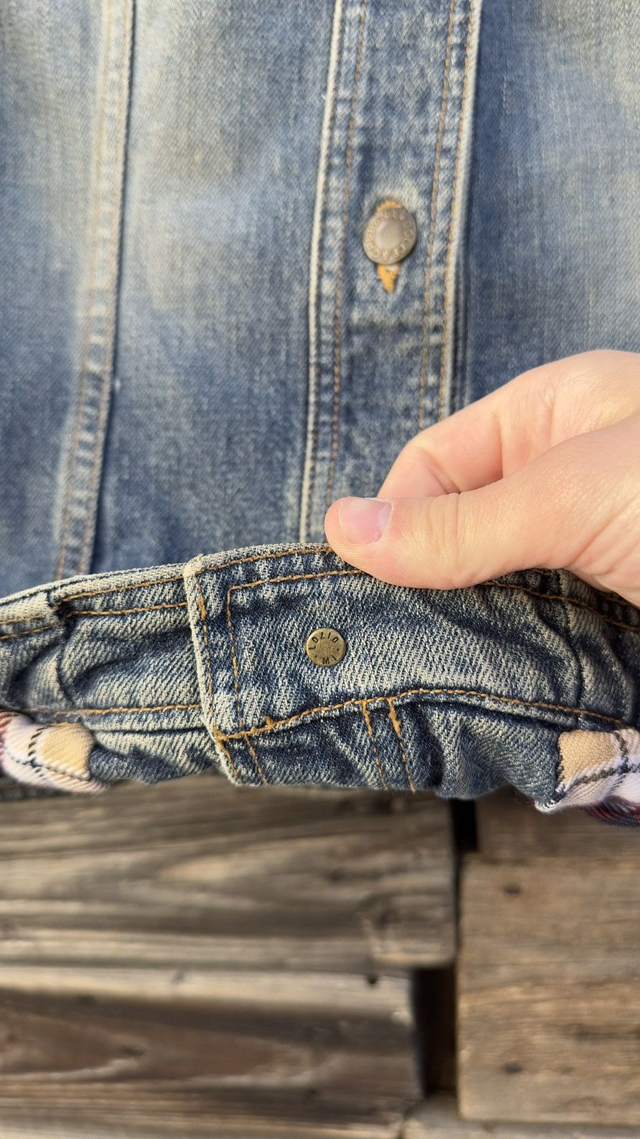 Dolce & Gabbana DOLCE & GABBANA Blue Denim Jacket Plaid Lined Branded Button Size M / US 6-8 / IT 42-44 - 6 Thumbnail
