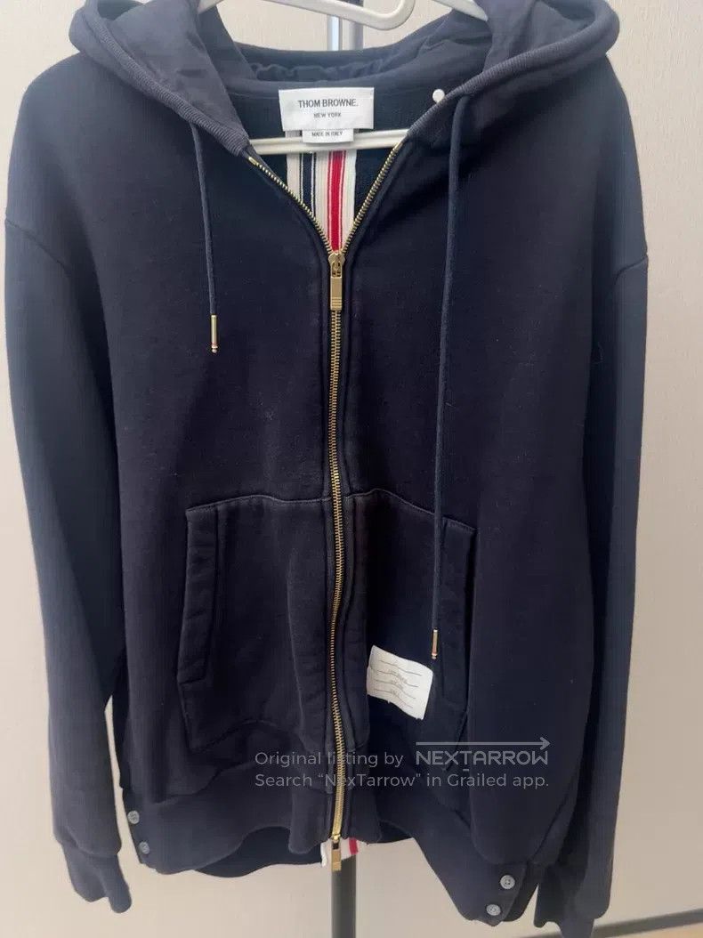 Thom Browne Thom Browne Navy blue hooded sweatshirt Size US L / EU 52-54 / 3 - 1 Thumbnail
