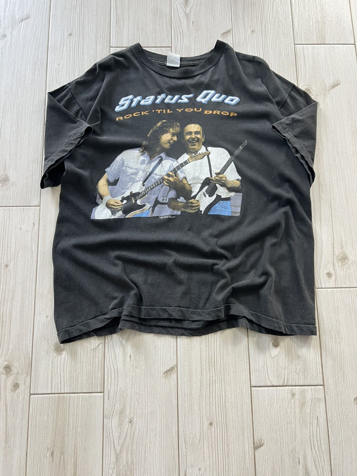 Band Tees Status Quo Vintage 1992 Rock'Til You Drop Rock Band Tour Size US XL / EU 56 / 4 - 4 Thumbnail
