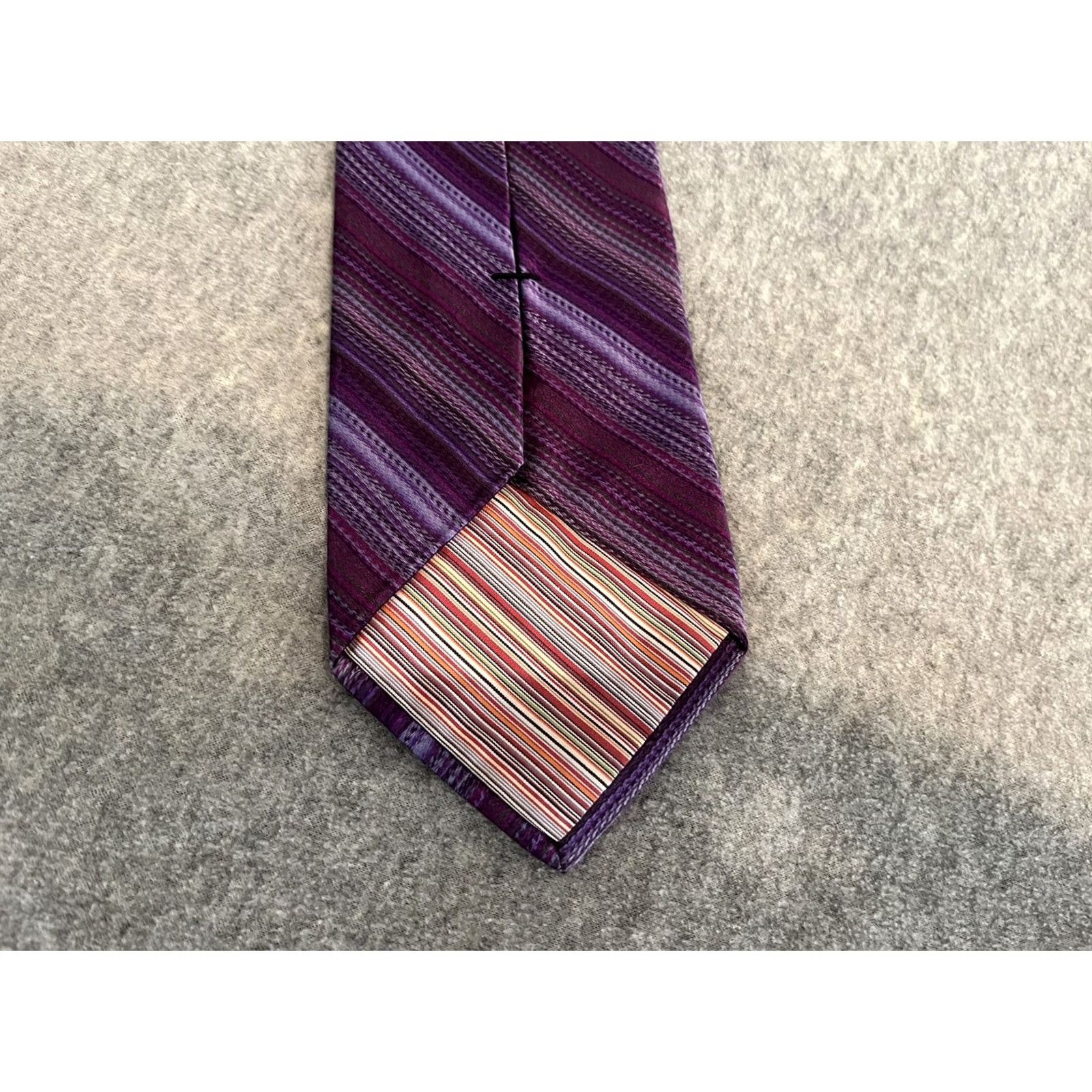 Ted Baker Ted Baker London Tie Purple Striped Silk Men Long 62" Tie 100% Silk Size ONE SIZE - 2 Thumbnail