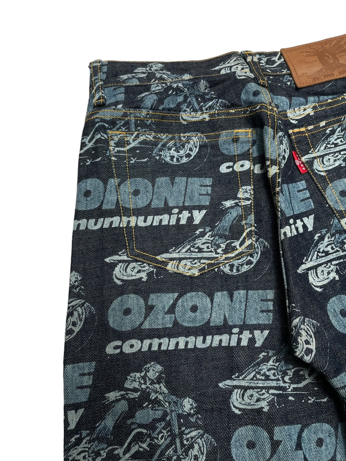 If Six Was Nine × Japanese Brand × Le Grande Bleu (L.G.B.) Very Rare Vintage Brand Ozone Full Print Flared Jeans 1990s Size US 26 / EU 42 - 9 Thumbnail