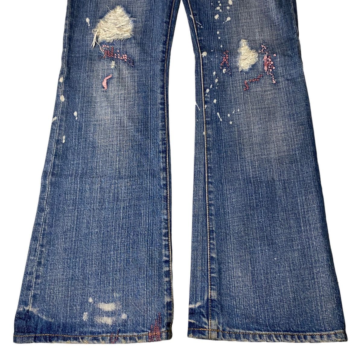If Six Was Nine 2000's Uproar Flared Splatter Bootcut Jeans Size US 31 - 9 Thumbnail