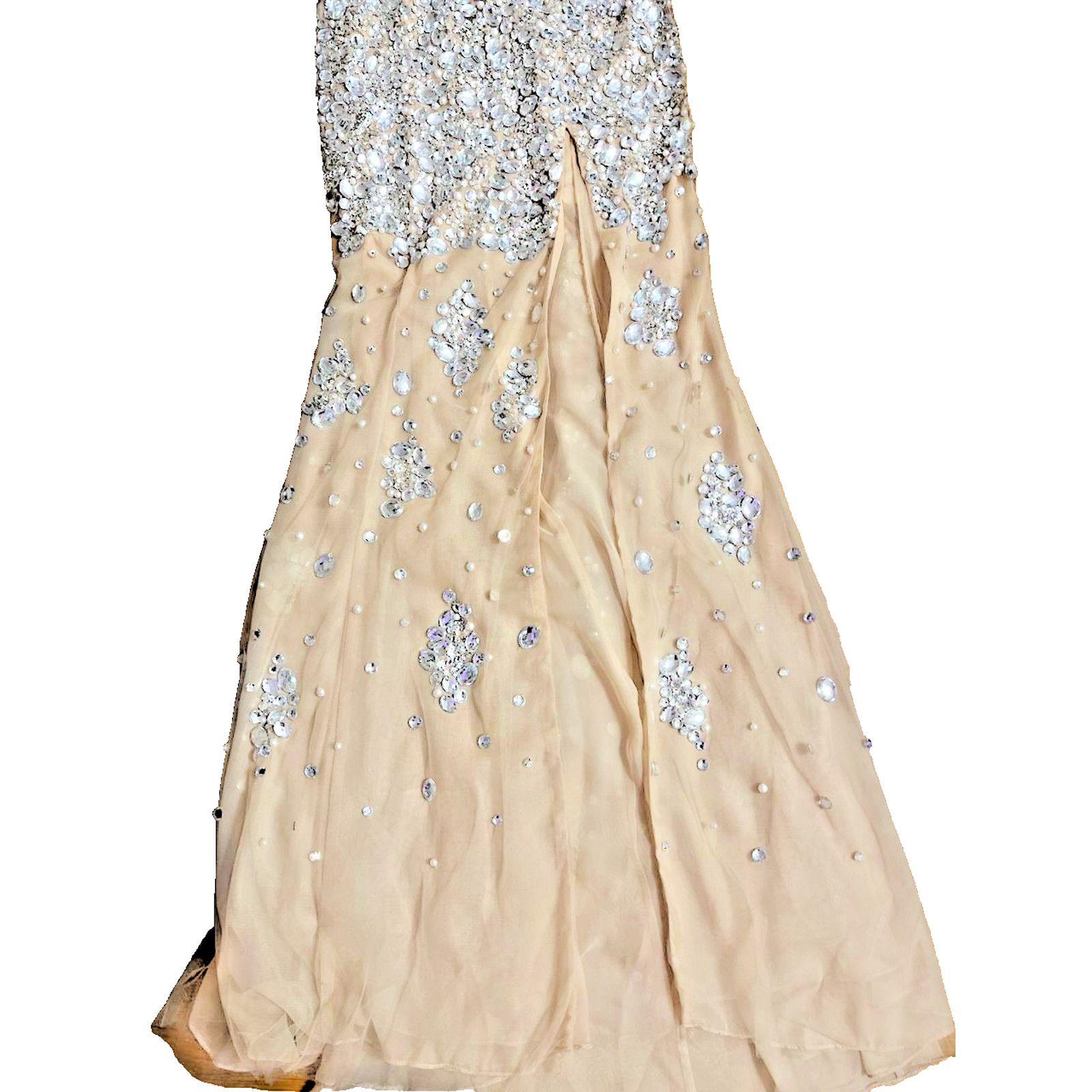 & Other Stories Jovani Bejeweled Dress New Bejge Size 0 A001895 Size XS / US 0-2 / IT 36-38 - 4 Thumbnail