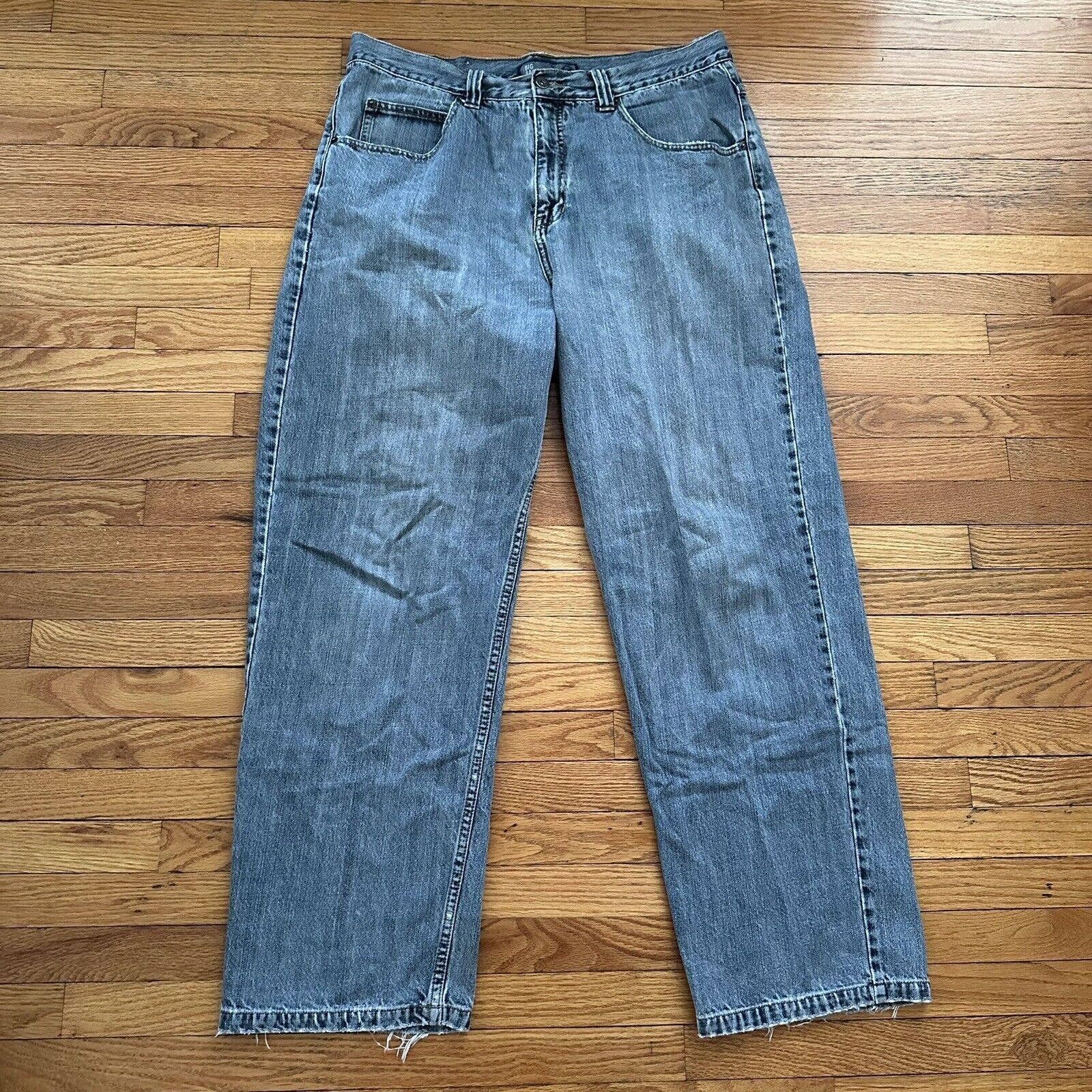 Vintage Anchor Blue Faded Big Baggy Denim Jeans Size 36x34