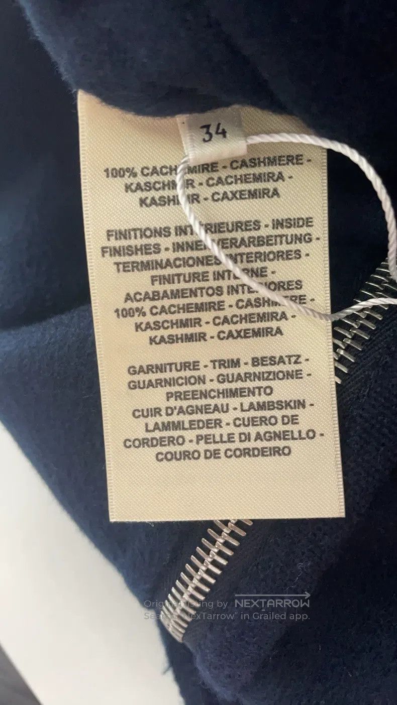 Hermes Hermes Navy Cashmere Coat Size XXS / US 00 / IT 34 - 4 Thumbnail