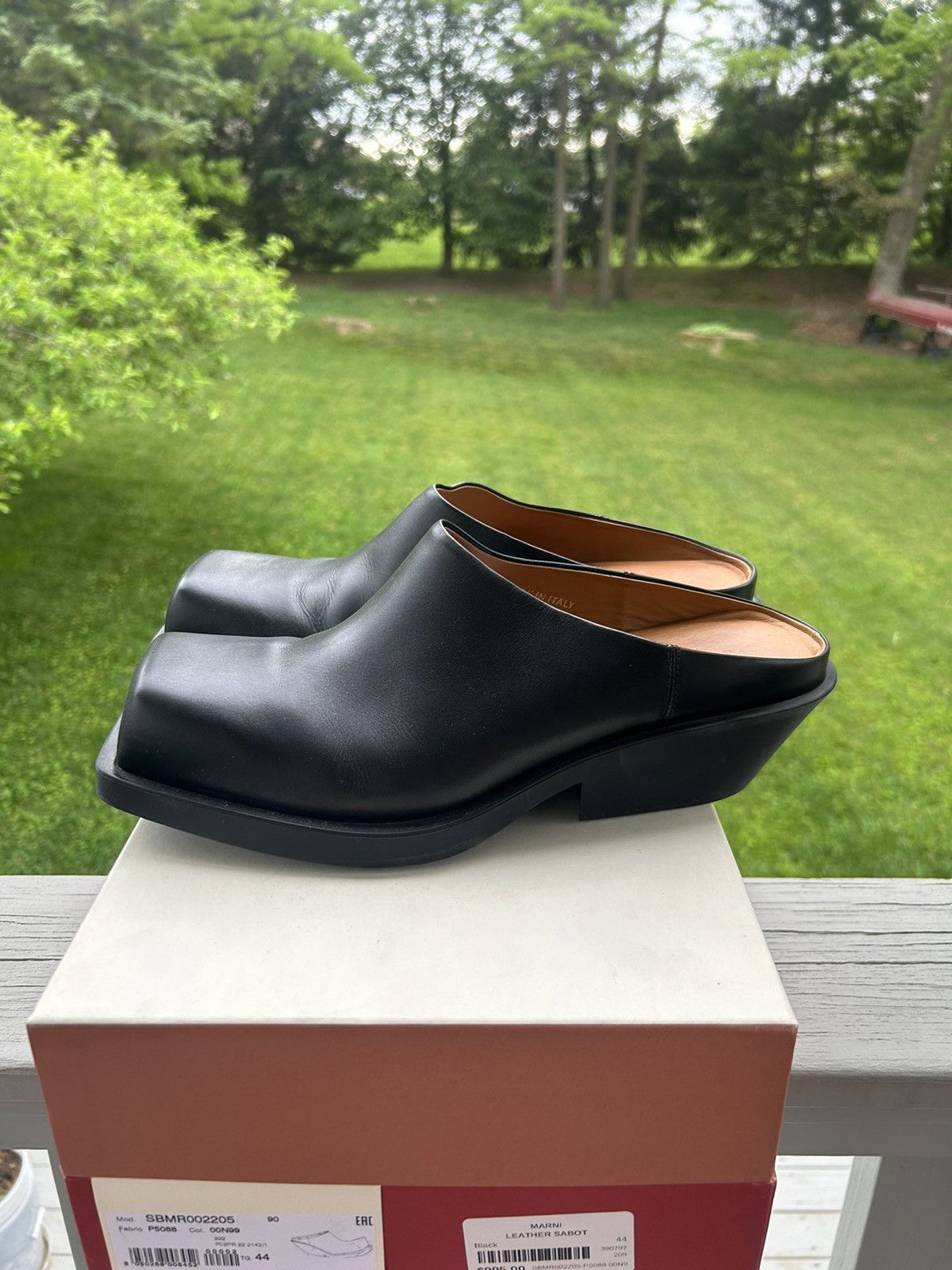 image of Marni Leather Sabot Shoes in Black, Men's (Size 11)