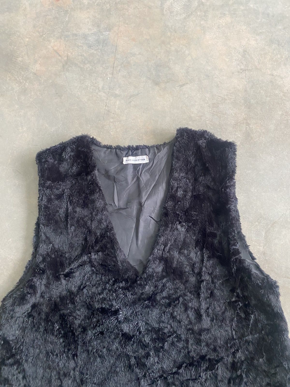 Designer × Japanese Brand × Vintage BLACK DRESS BY YOON FAUX FUR VEST HAIRY MOHAIR FLUFFY 90s Size M / US 6-8 / IT 42-44 - 6 Thumbnail