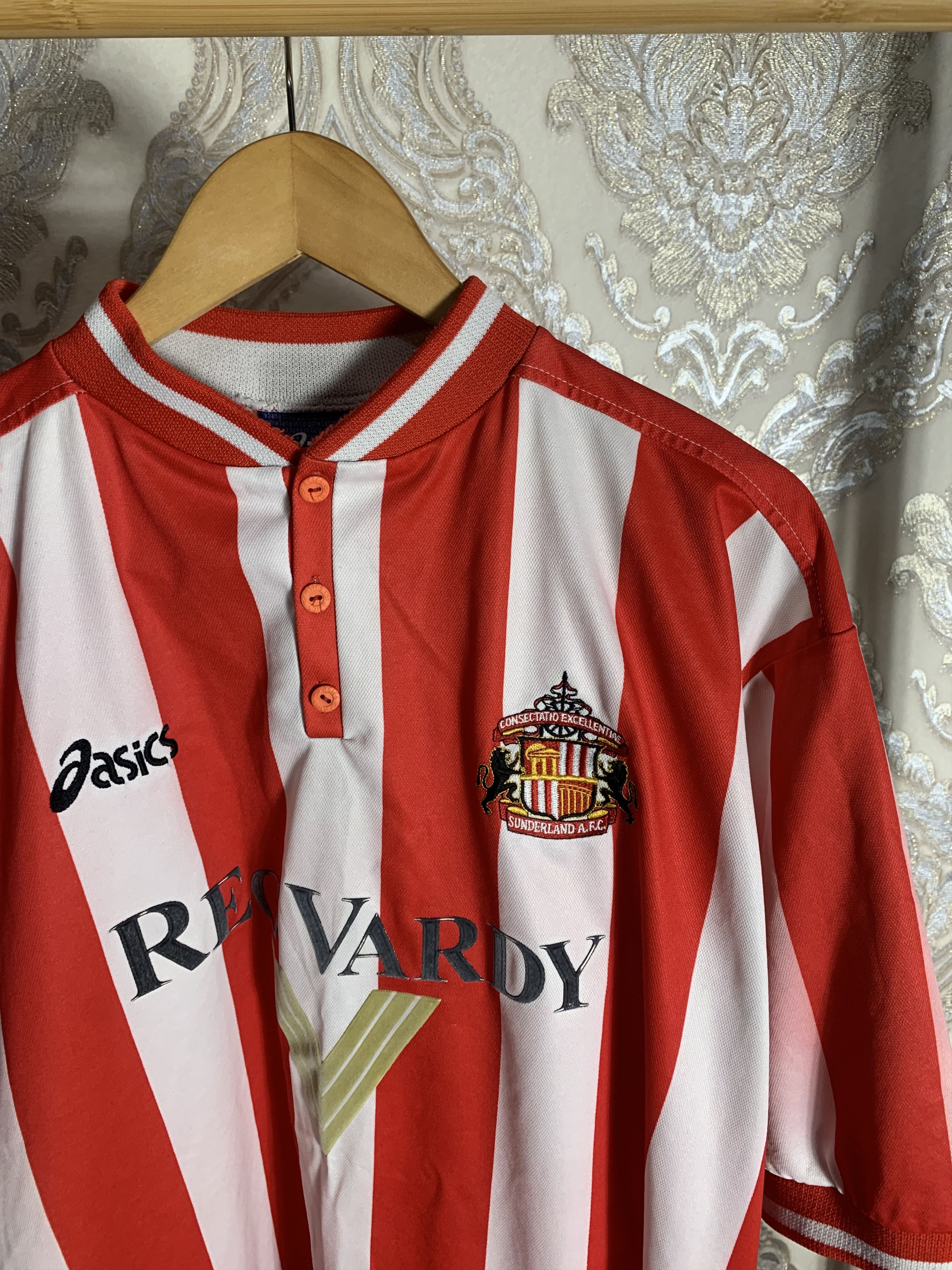 Asics VINTAGE ASICS FC SUNDERLAND ENGLAND RETRO SOCCER JERSEY 90s Size US XXL / EU 58 / 5 - 2 Thumbnail