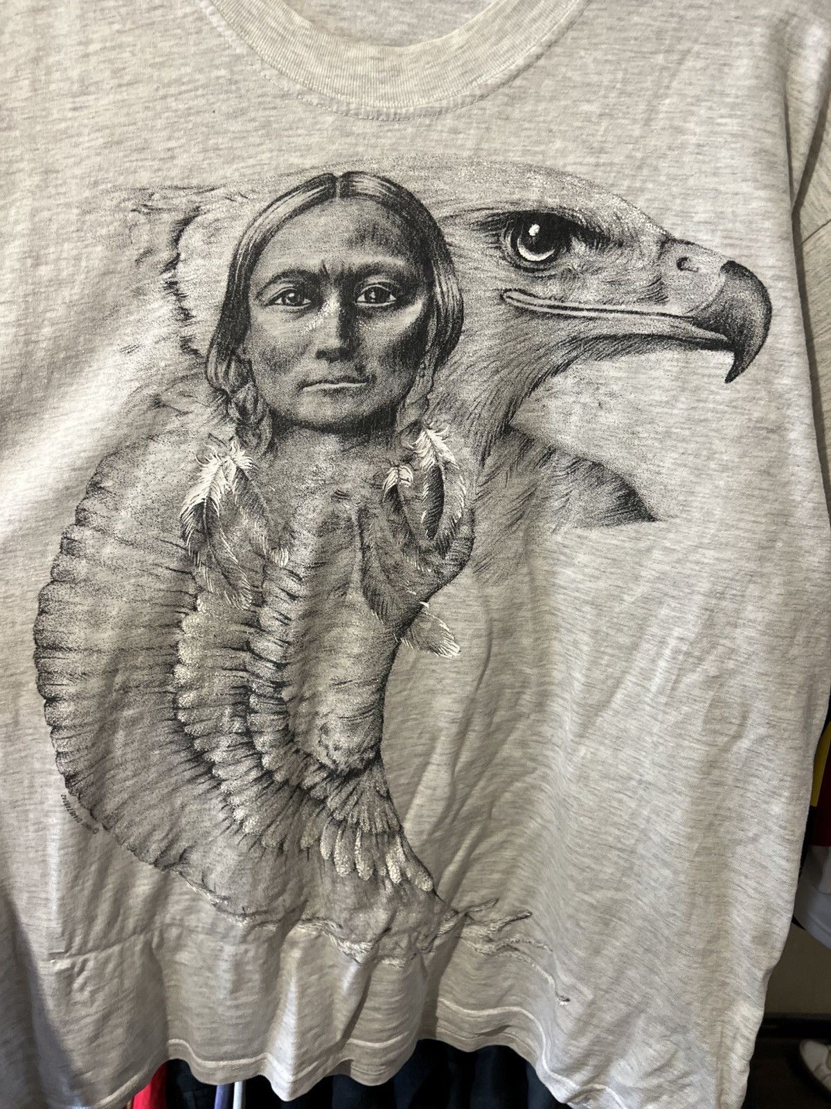 Vintage VINTAGE Y2K 90S AMERICAN NATIVE NATURE T SHIRT EAGLE INDIAN Size US L / EU 52-54 / 3 - 4 Thumbnail