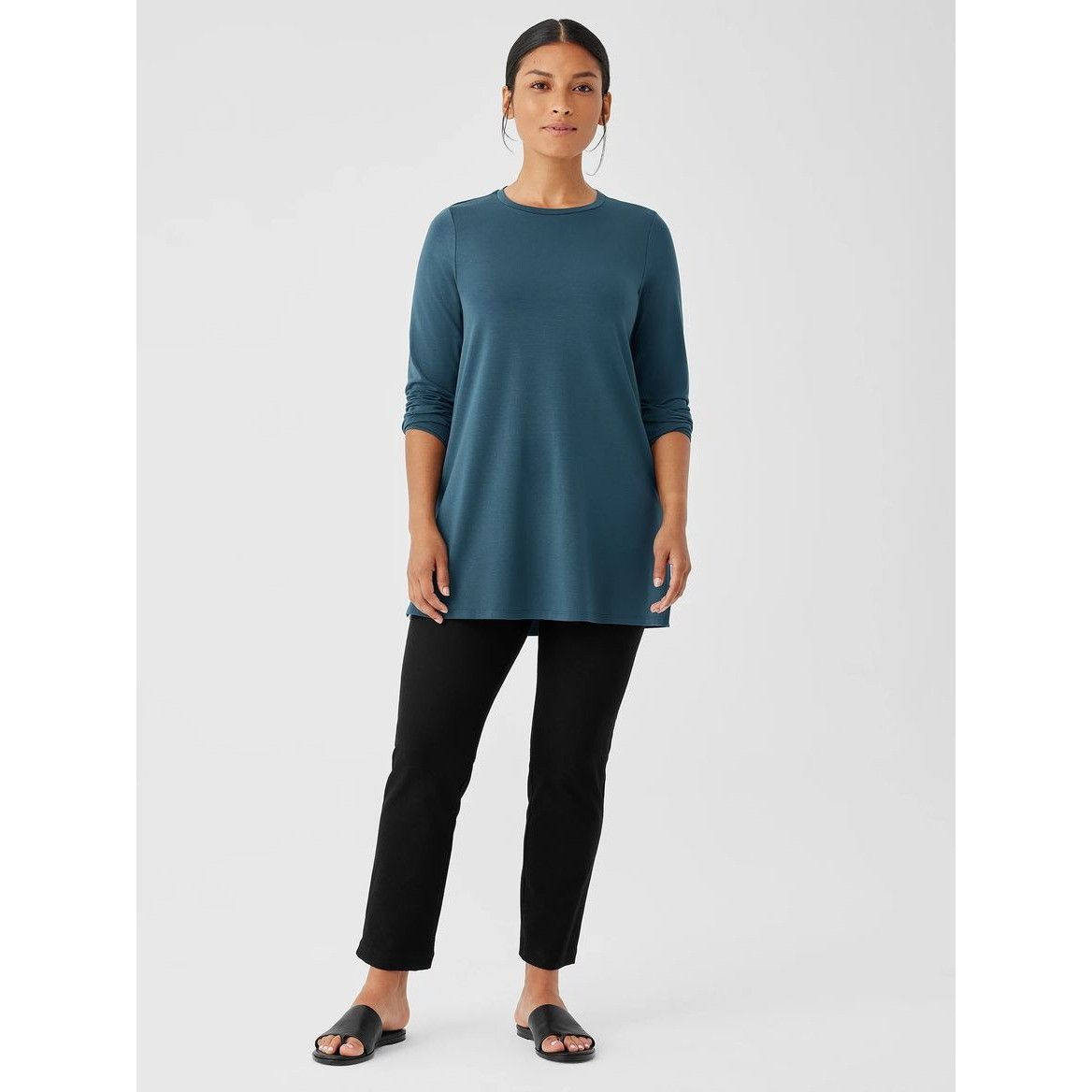 Other Eileen Fisher Womens Top Size XS Green Tunic Size XS / US 0-2 / IT 36-38 - 8 Thumbnail
