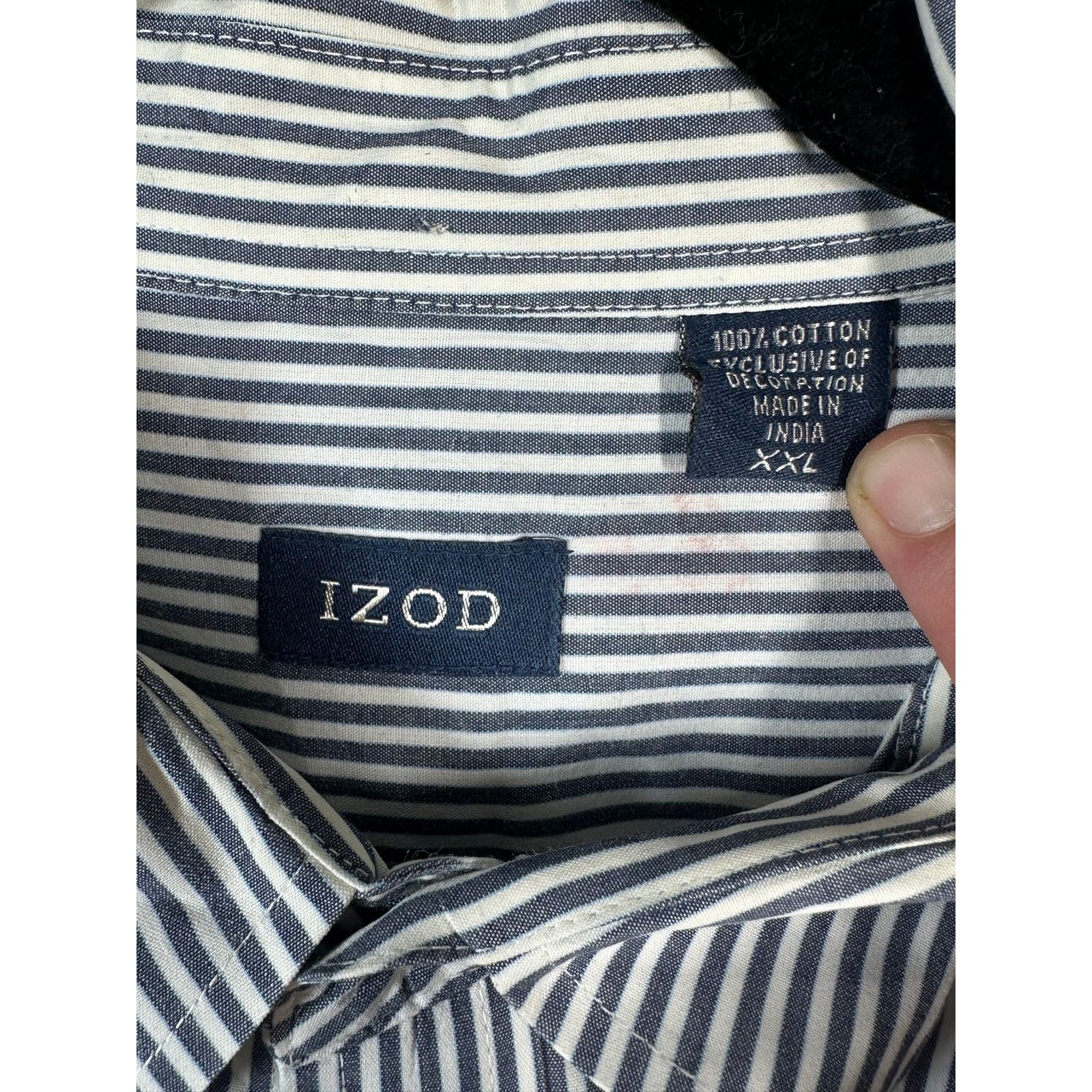 Izod IZOD Men’s 2XL Striped Dress Shirt | Classic Button-Down Size US XXL / EU 58 / 5 - 3 Thumbnail