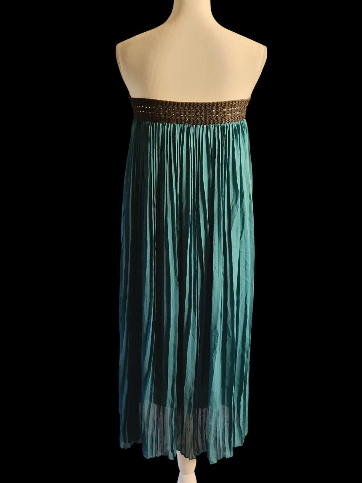 Magical Design Magic Women's Strapless Pleated Maxi Dress Size L / US 10 / IT 46 - 6 Thumbnail