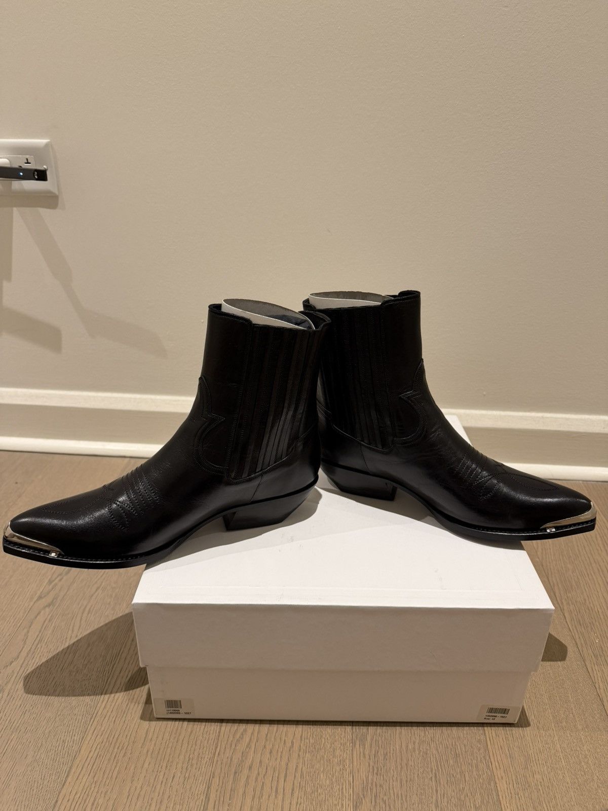 Celine Celine Metal Toe Western Chelsea Boots Black Size 42 (SS 21) Size US 9 / EU 42 - 4 Thumbnail