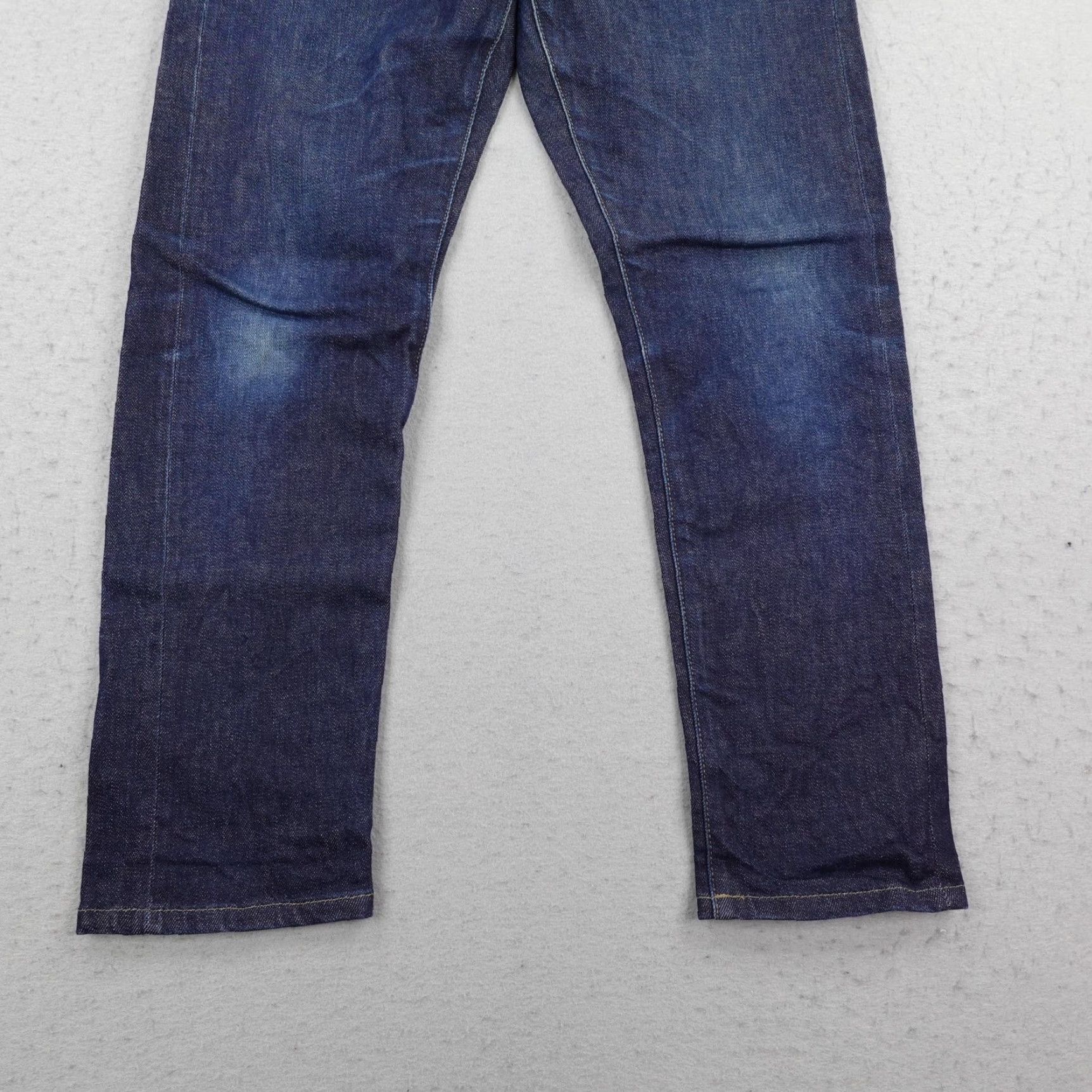 Uniqlo Uniqlo Jeans Mens 33x32 Blue Kaihara Selvedge Denim Slim Straight Mid Rise Faded Size US 33 - 3 Thumbnail