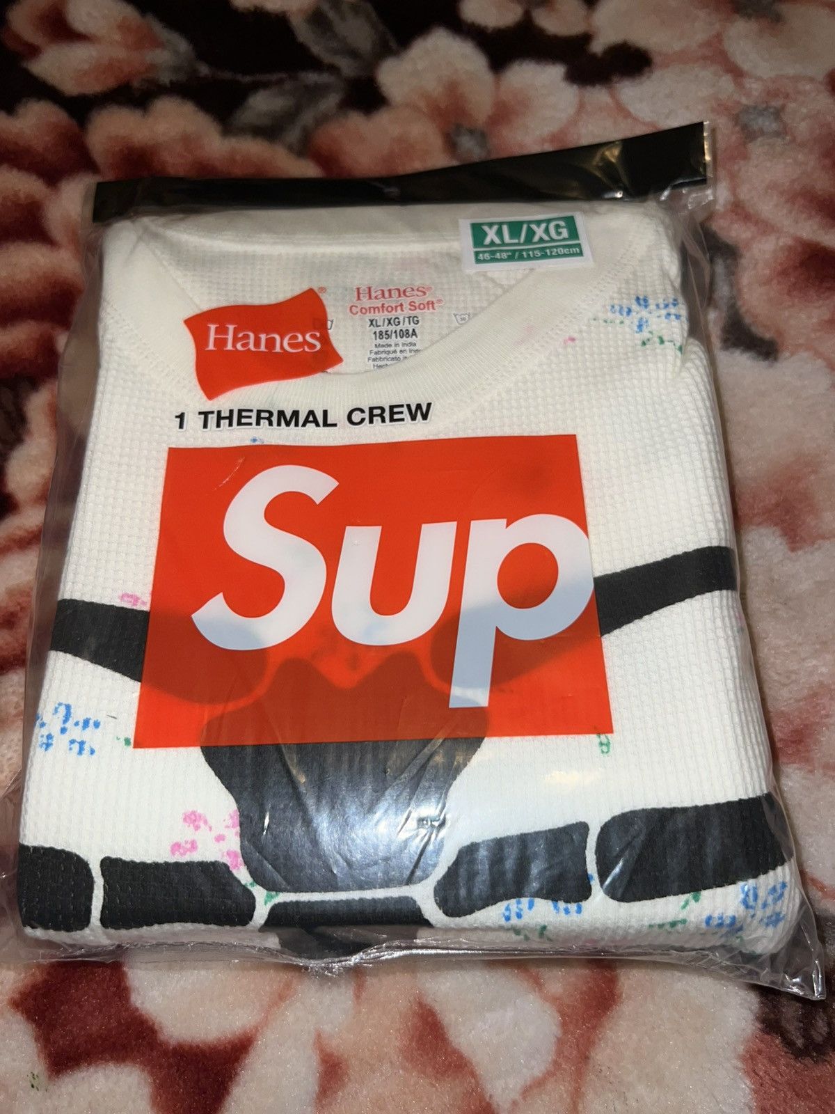 Supreme x Hanes Bones Thermal CrewFloral Supreme Hanes Bones