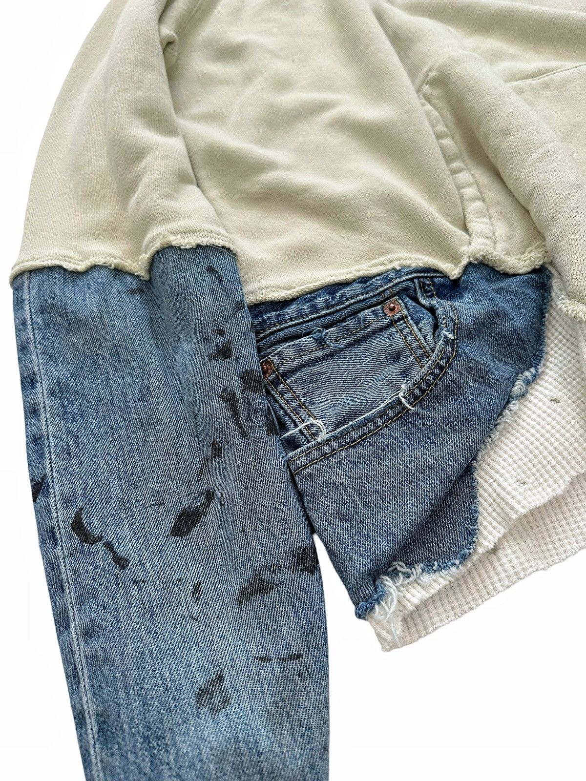 Greg Lauren Size 4 Sample Painted Mint Fragment Hoodie Size US XL / EU 56 / 4 - 3 Thumbnail