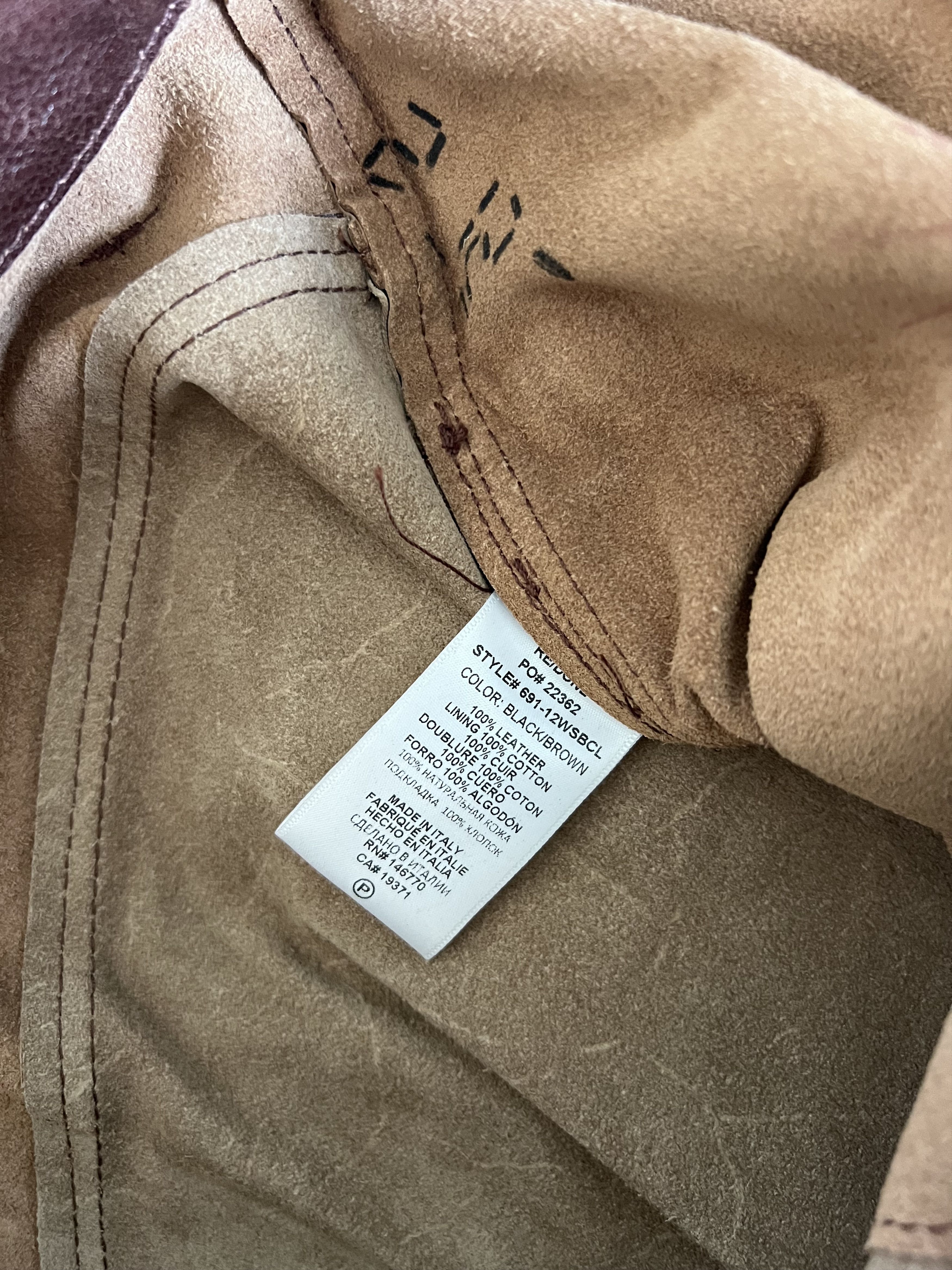 RE/DONE RE/Done 2 Tone Leather Pants in Black Brown Size US 31 - 12 Thumbnail