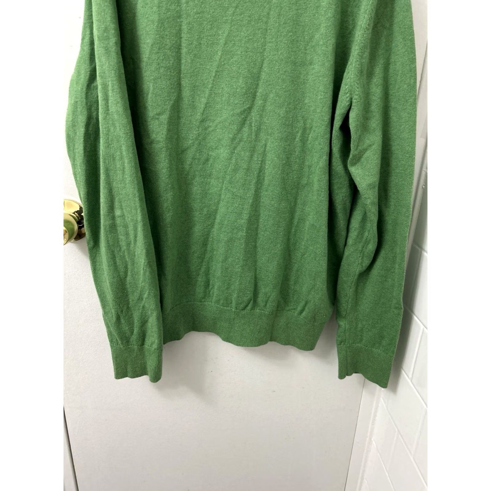 Banana Republic VINTAGE Banana Republic Crewneck Sweatshirt Mens Medium Green Cotton Cashmere Pullover L/S Size US M / EU 48-50 / 2 - 3 Thumbnail