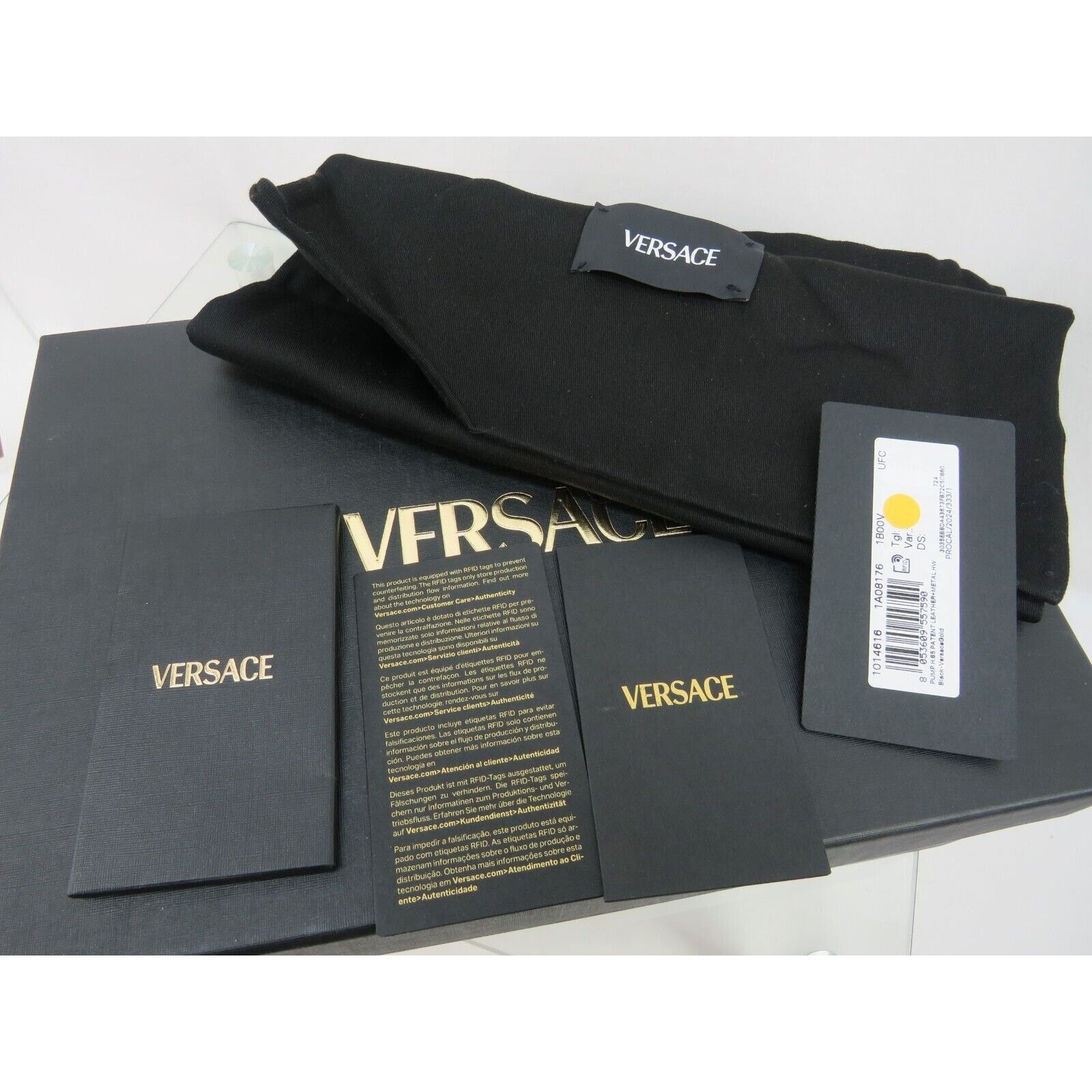 Versace VERSACE BLACK PATENT LEATHER GOLD MEDUSA HEAD PUMPS 38 8 Size US 8 / IT 38 - 11 Thumbnail