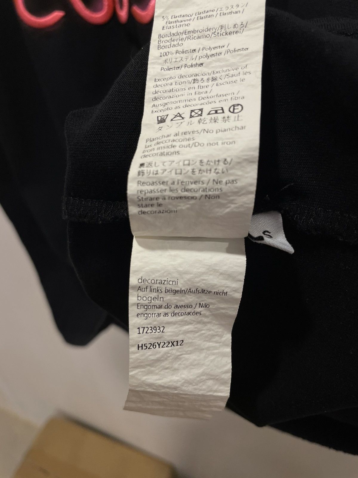Loewe Loewe Black Neon Anagram Embroidered Cotton Crew Neck Tee Size US S / EU 44-46 / 1 - 6 Thumbnail