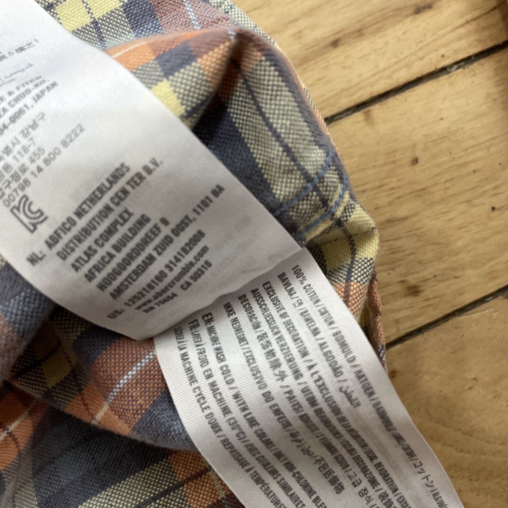 Abercrombie & Fitch VTG Abercrombie & Fitch Shirt Men L Slim Orange Blue Plaid Flannel Grunge Y2k 00s US Vintage Grunge Casual Button-Up Shirt Size US L / EU 52-54 / 3 - 7 Thumbnail