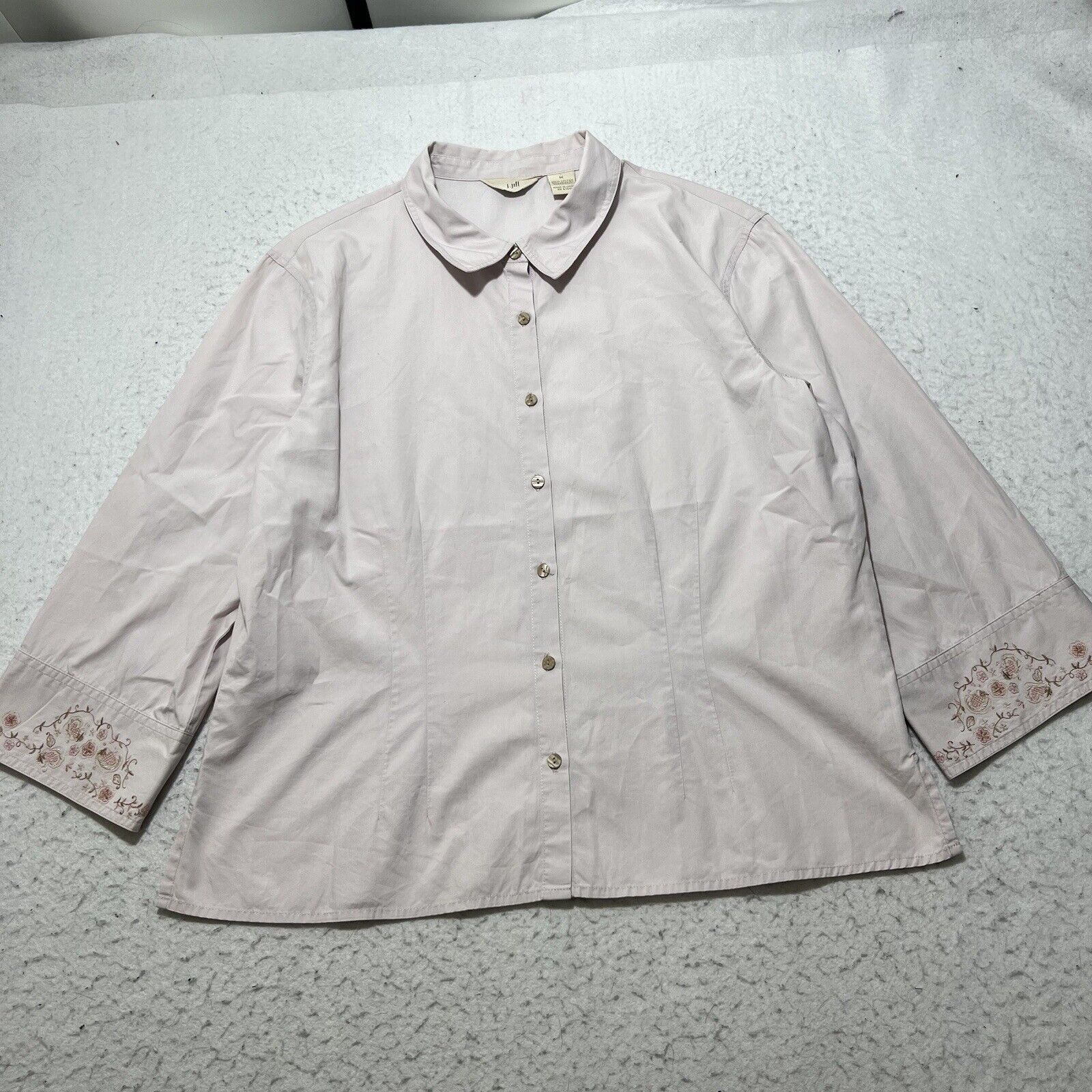 Other J. Jill Medium Button Down Collared Shirt Floral Embroidery Size M / US 6-8 / IT 42-44 - 1 Thumbnail