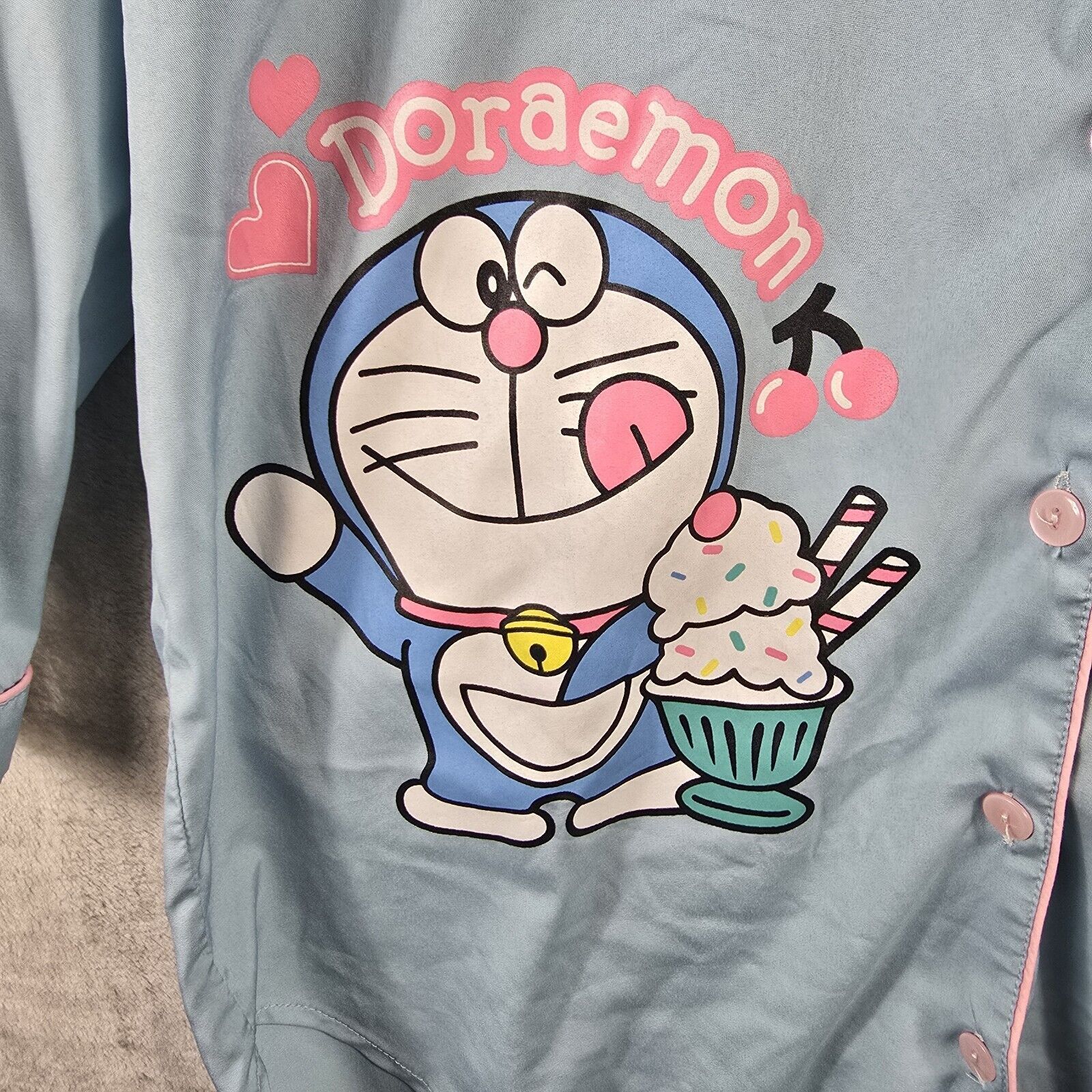 Other Doraemon Manga Anime Robotic Cat Shirt Sleep Wear Button Dwn Size ONE SIZE - 4 Thumbnail