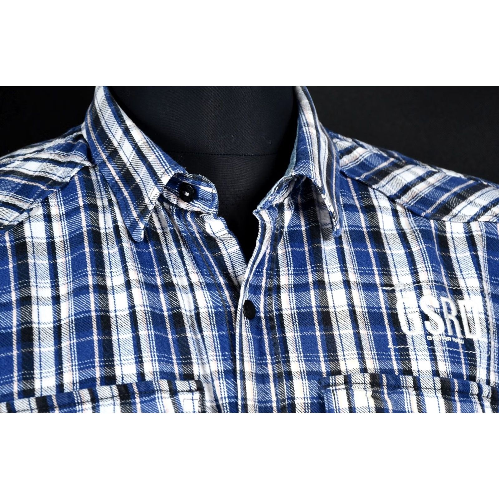 G-Star G-Star Raw Brass Rewind Plaid Shirt 3XL Men's Button-Up Long Sleeve Blue Cotton Size US XXL / EU 58 / 5 - 4 Thumbnail