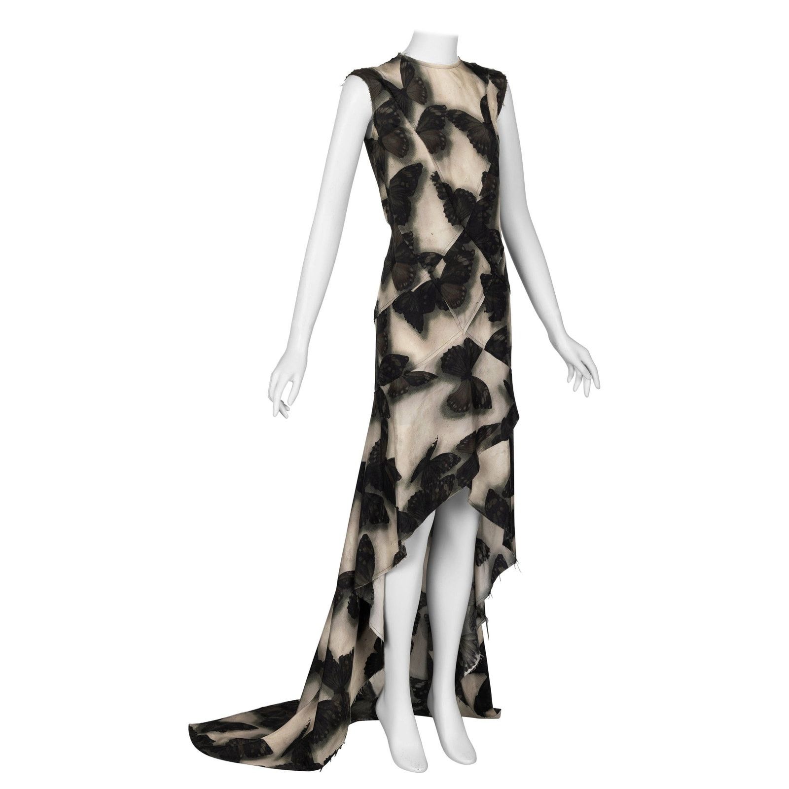 Lanvin Lanvin Alber Elbaz FW13 Silk Butterfly Print Fishtail Dress Size S / US 4 / IT 40 - 1 Thumbnail