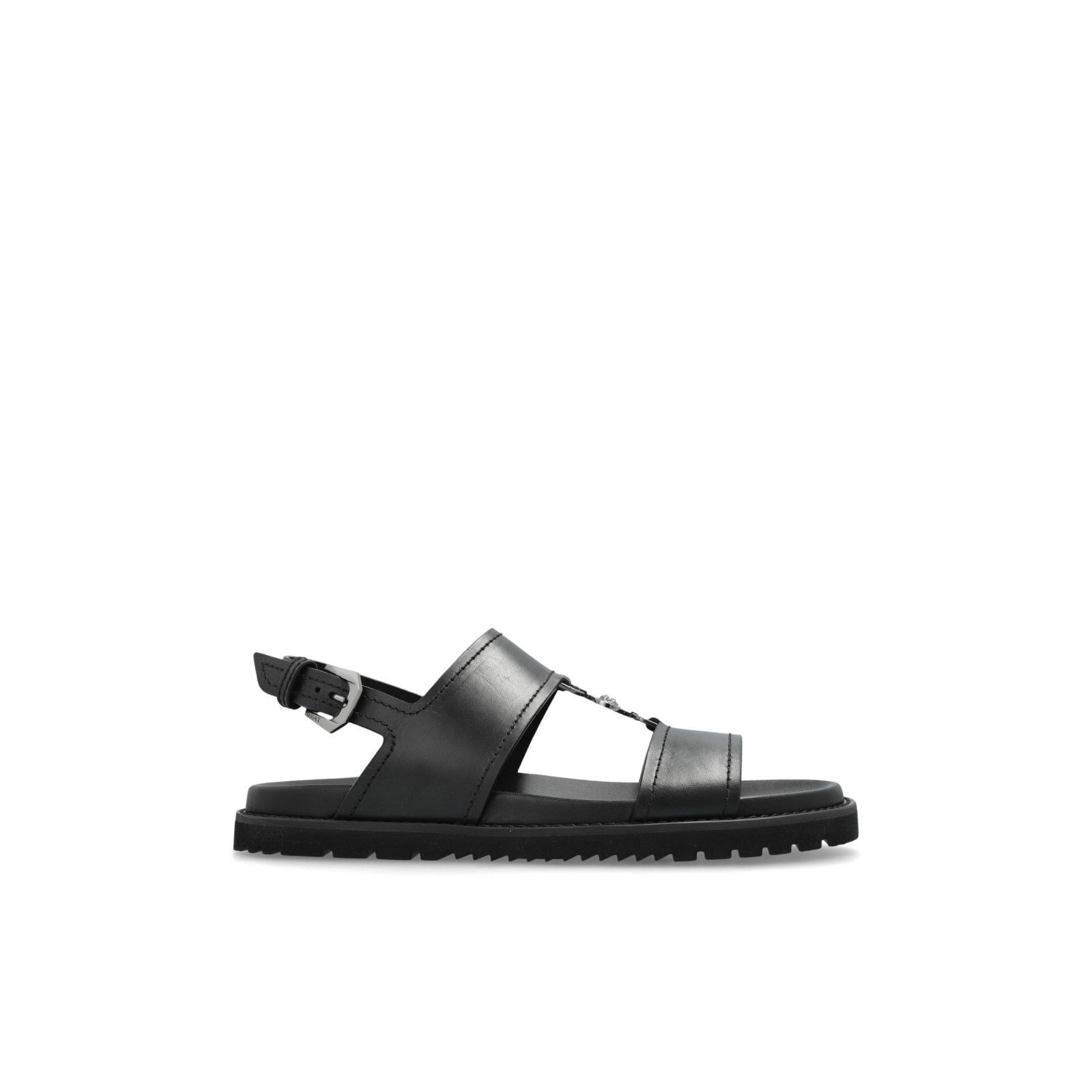 VERSACE Black Leather Sandals New And Authentic (Men's size: