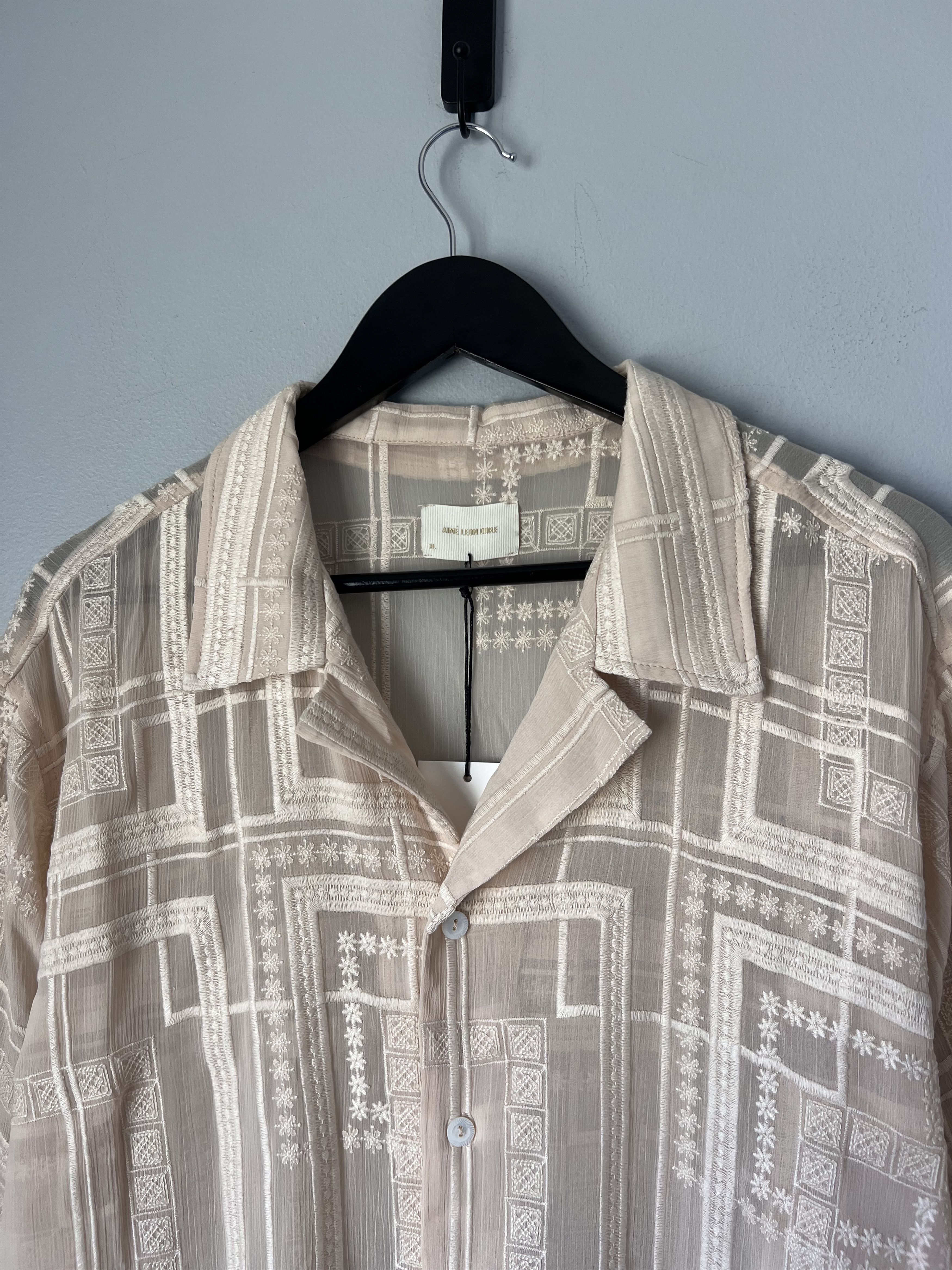 Aime Leon Dore Aime Leon Dore Lace Leisure Shirt in Natural Size US XL / EU 56 / 4 - 2 Thumbnail
