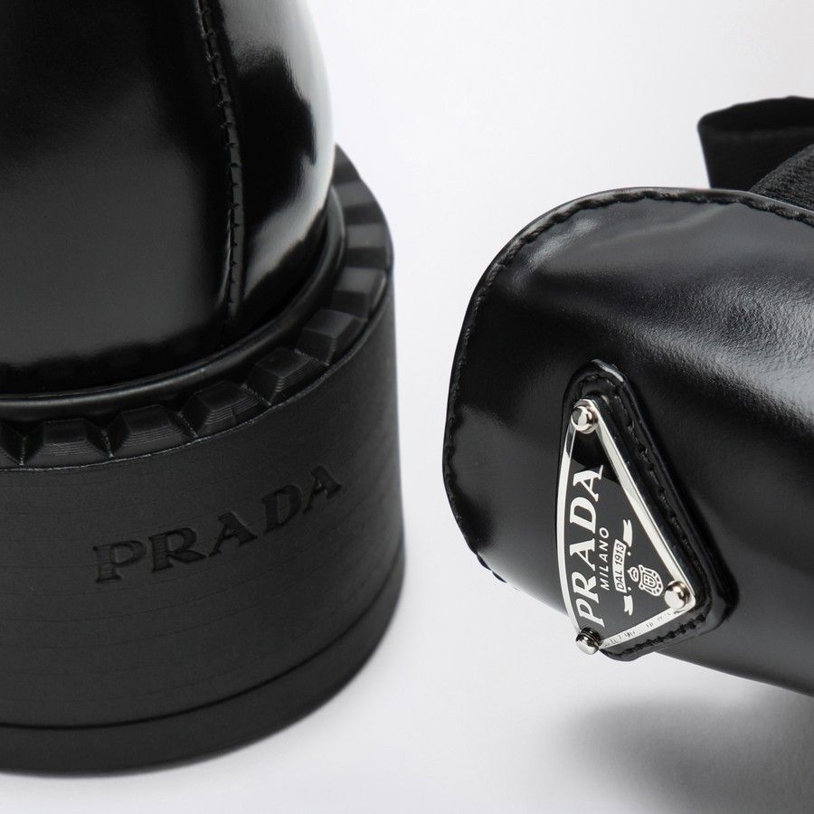 Prada o1d2blof0924 Leather Ankle Boots in Black Size US 10 / IT 40 - 4 Thumbnail