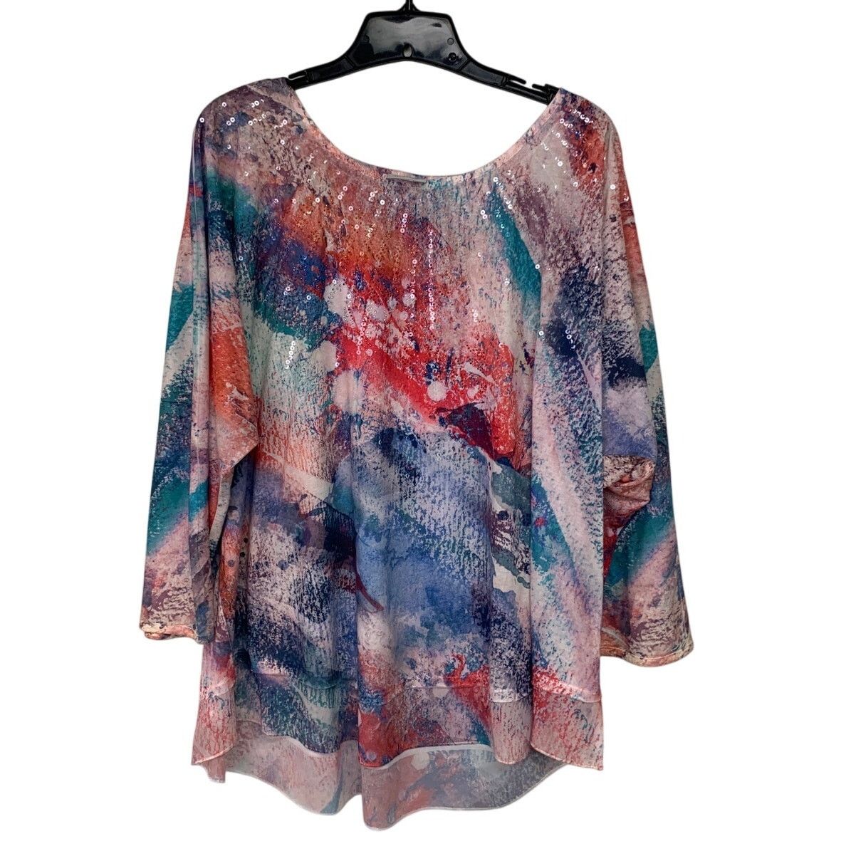 Avenue Avenue Womens Size 22/24 Pastel Rhinestone Long Sleeve Top Size 3XL / US 20-22 - 1 Thumbnail