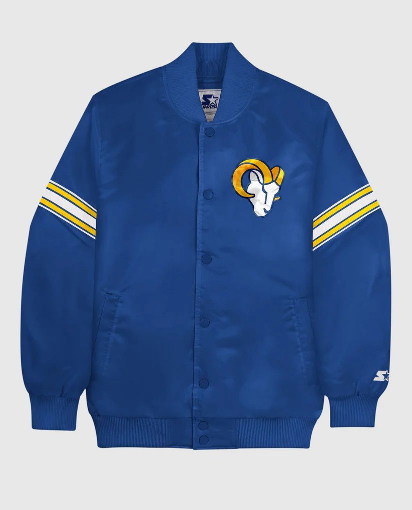 Starter NFL Los Angeles Rams Varsity Satin Full-Snap Jacket Size US XL / EU 56 / 4 - 1 Thumbnail
