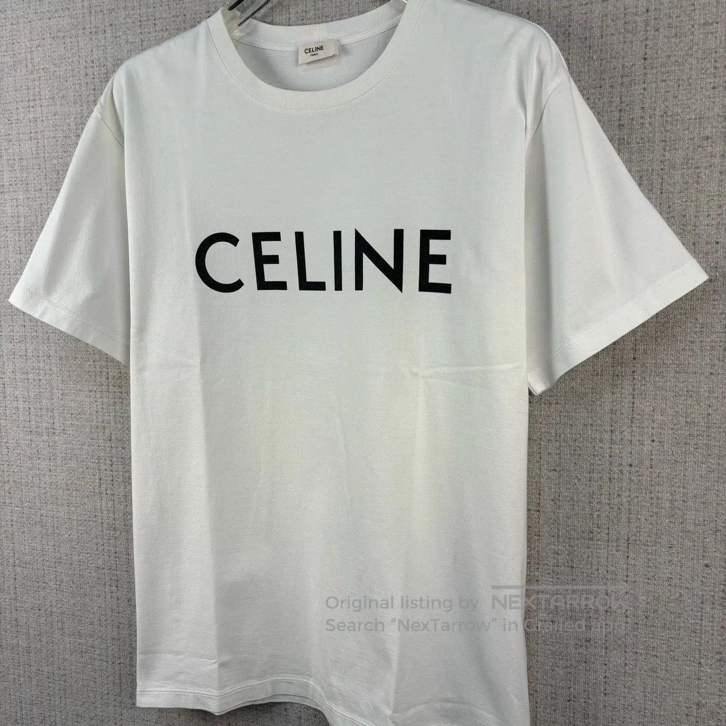 Celine Celine Solid Color Large Logo Crew Neck Tee. Size M / US 6-8 / IT 42-44 - 2 Thumbnail