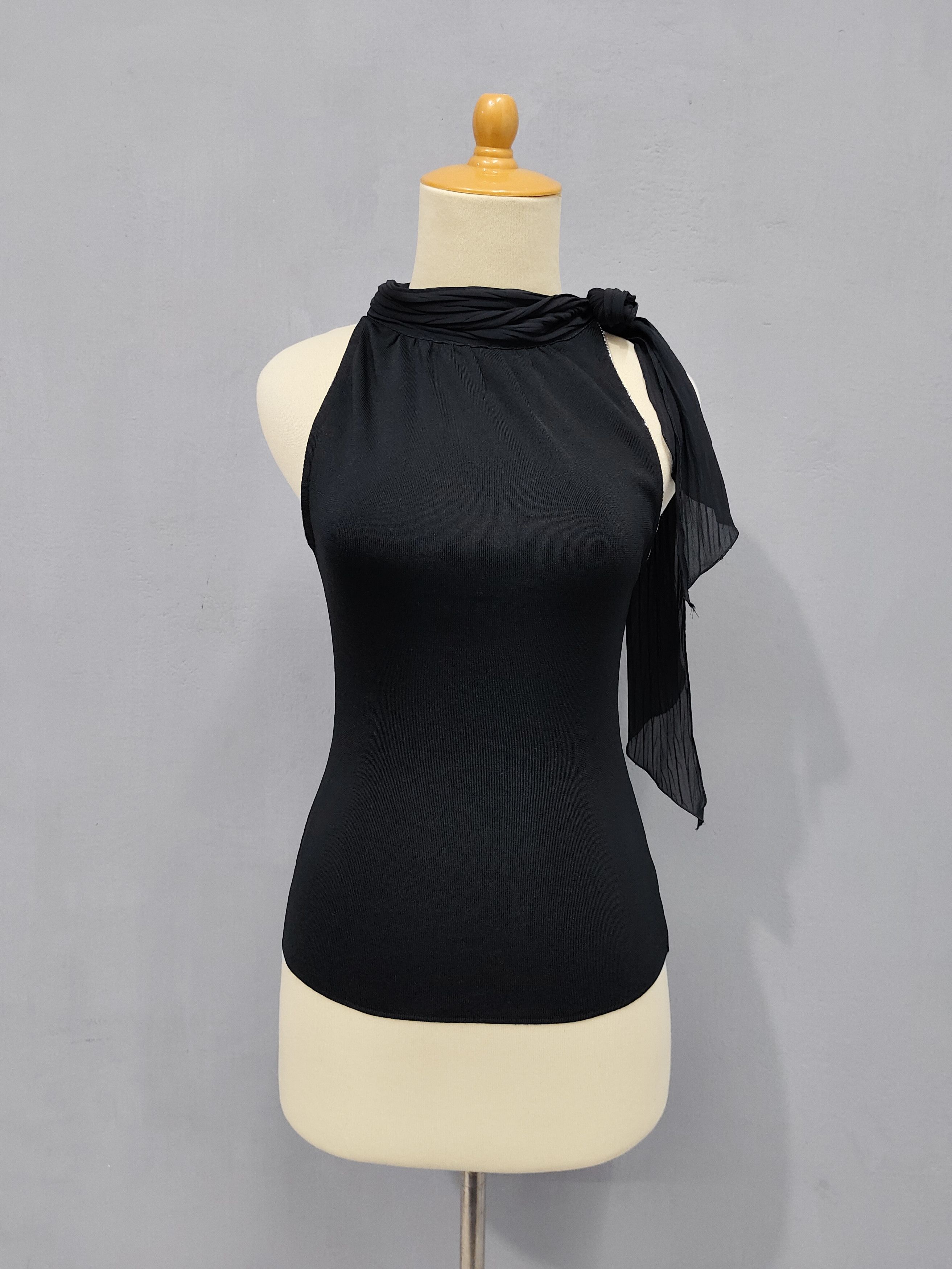 Japanese Brand C de C- Scarf Neck Grunge Glam Halter Rib Knit Top Size M / US 6-8 / IT 42-44 - 2 Thumbnail