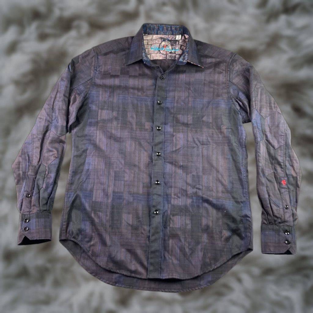 Robert Graham Robert Graham Button-Front Shirt Men Woven Pattern Flip Cuff Black Plum Small Size Size US S / EU 44-46 / 1 - 1 Thumbnail