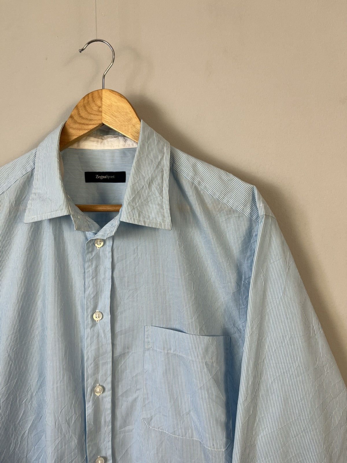 Ermenegildo Zegna Ermenegildo Zegna Sport Luxury Cotton Long Sleeve Shirt Size US L / EU 52-54 / 3 - 3 Thumbnail