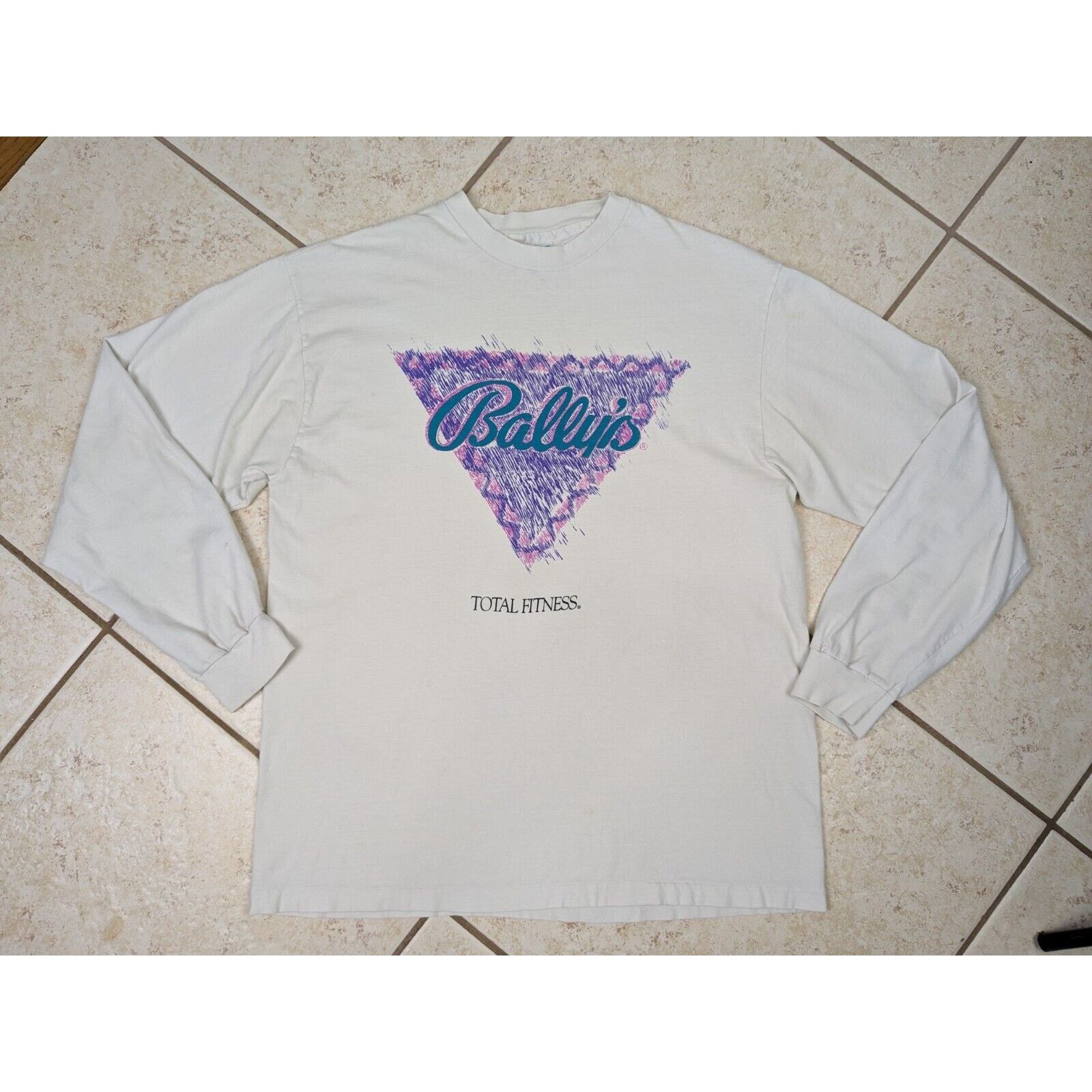 Hanes Vtg 90s Bally Total Fitness Shirt L Single Stitch Gym Ballys Size US L / EU 52-54 / 3 - 1 Thumbnail