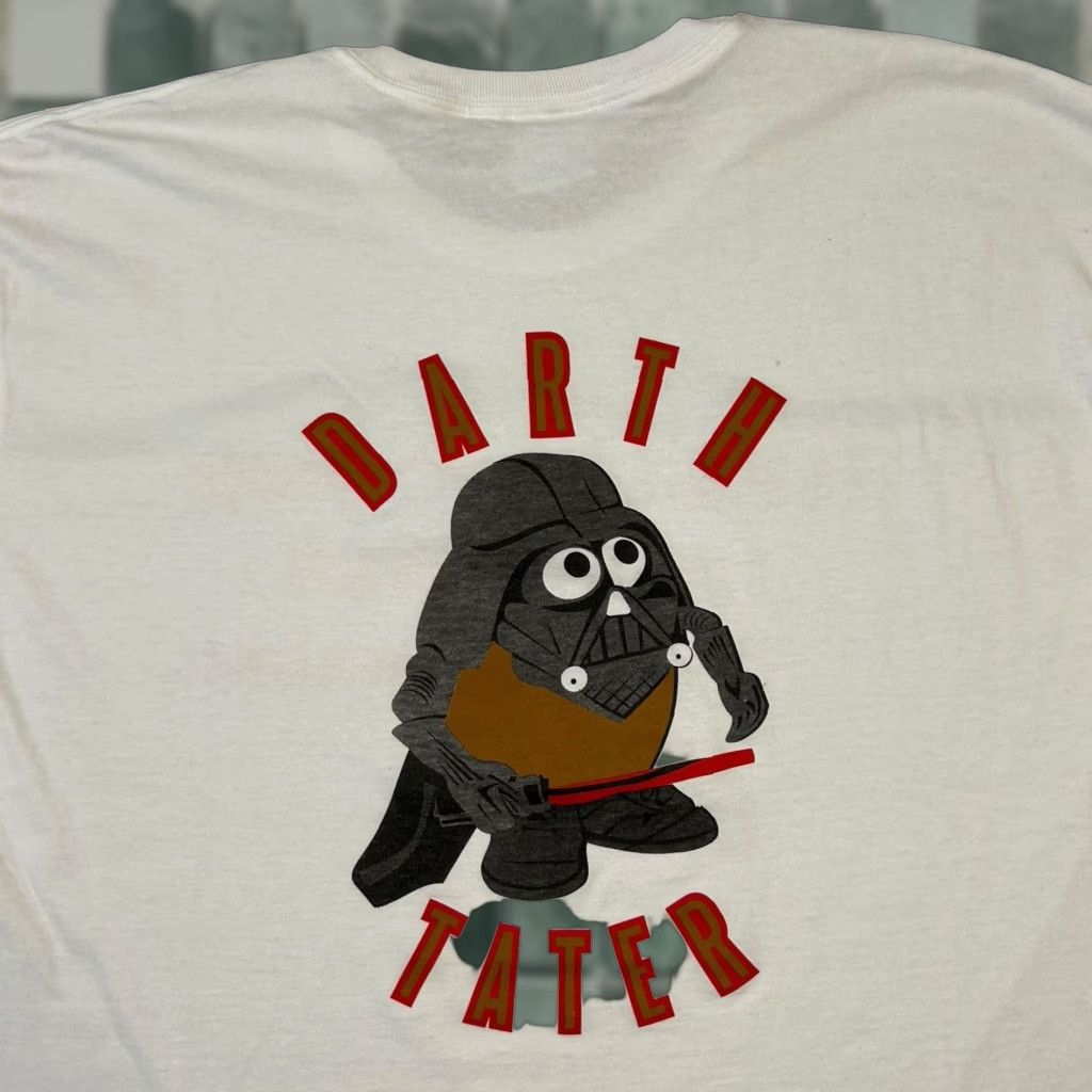 Vintage VINTAGE Star Wars Shirt Men XL White Darth Vader Mr Potato Head T Shirt Y2k 80s 90s Graphic Print Crew Neck Short Sleeve Cotton White Size US XL / EU 56 / 4 - 1 Thumbnail